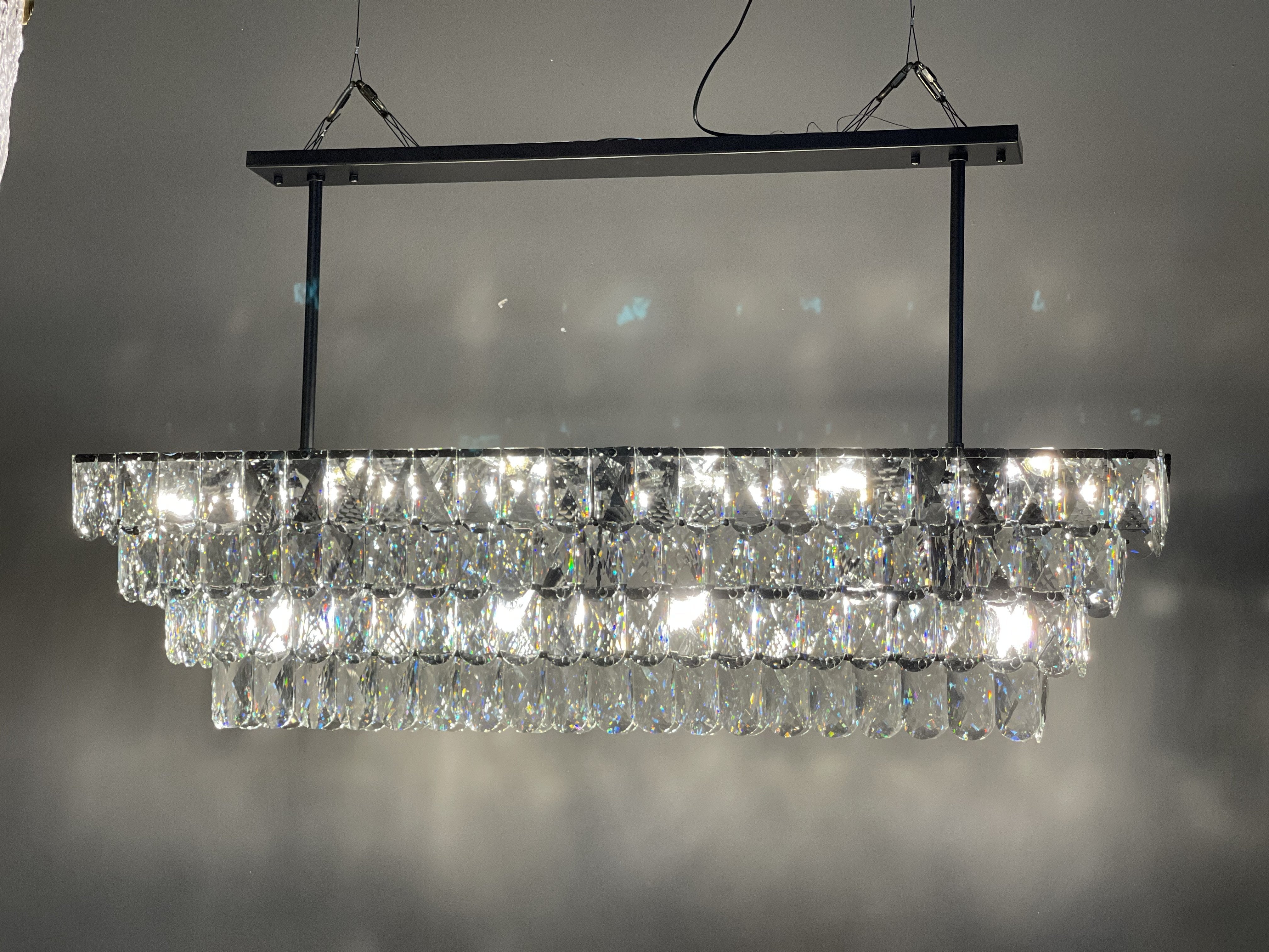 Abrielle Crystal Rectangular Chandelier - Italian Concept - 