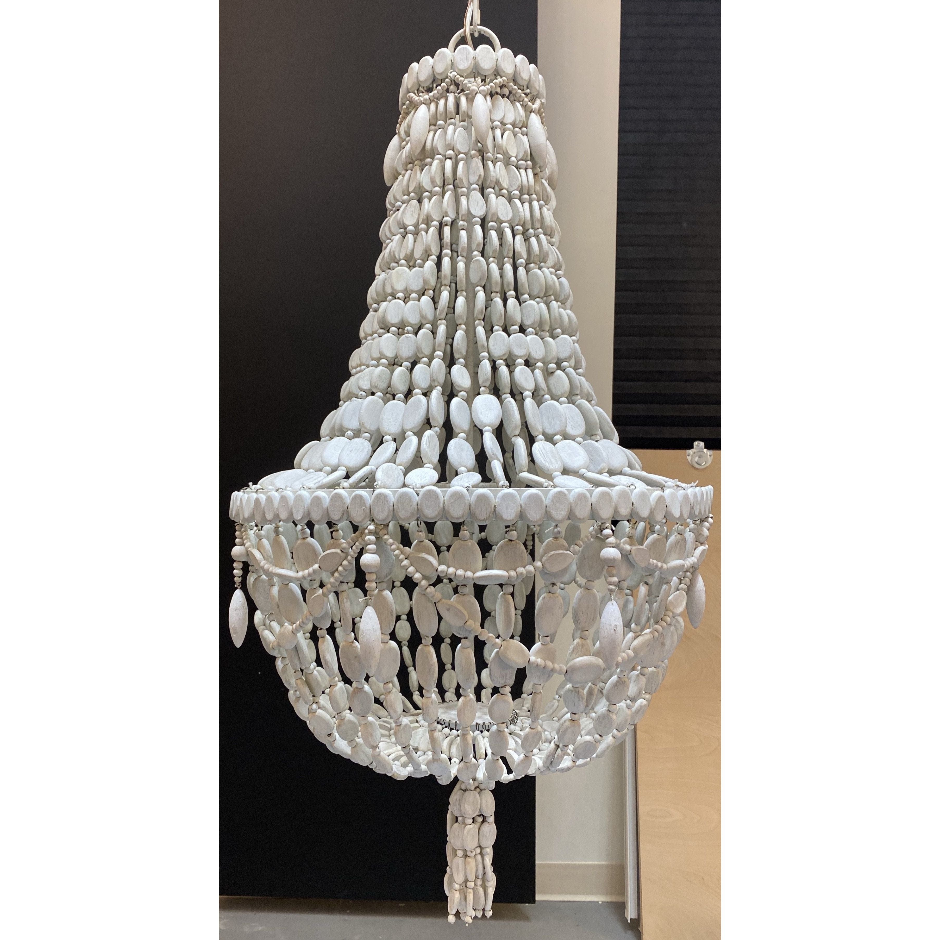 Francine Empire Wood Bead Chandelier - Italian Concept