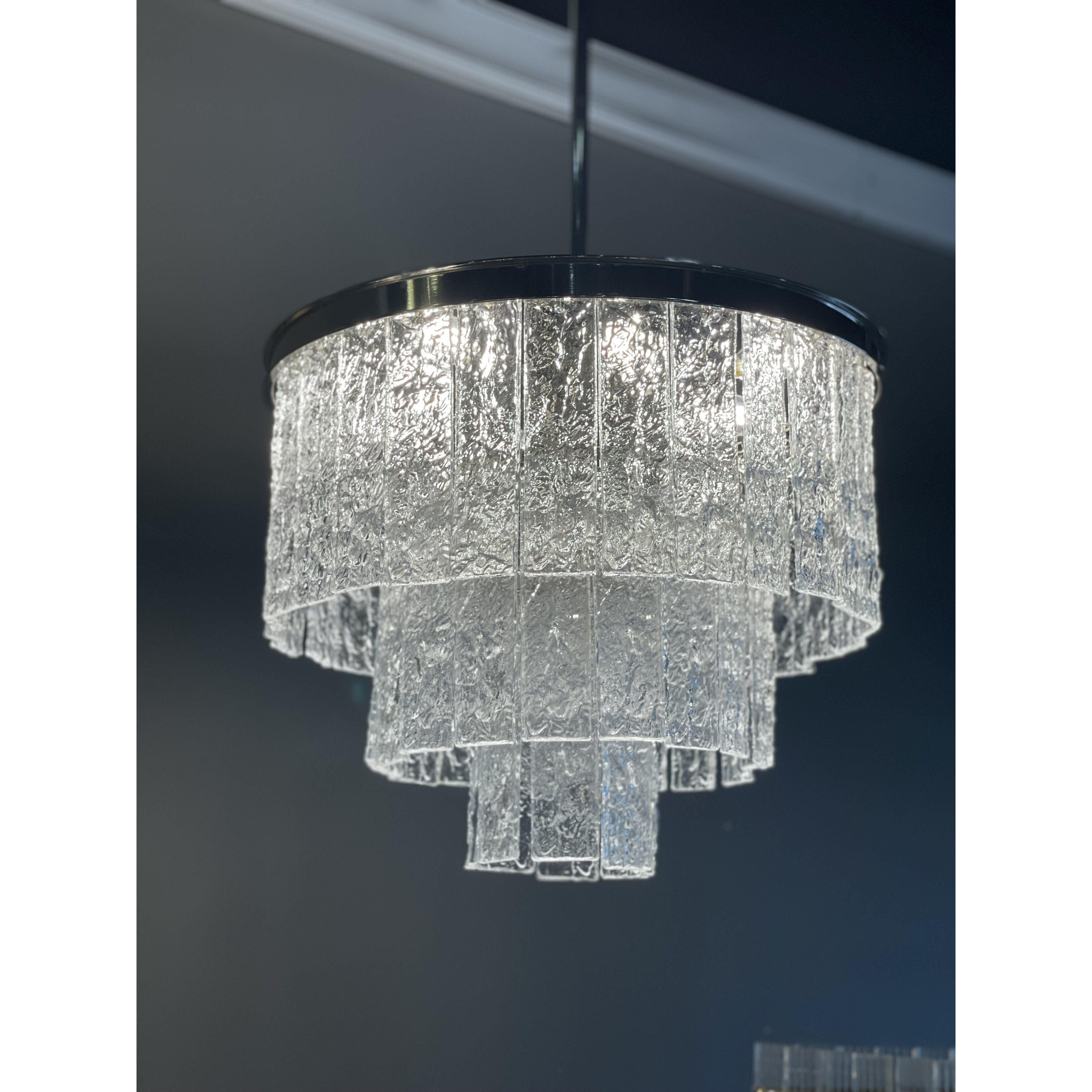 Oliver Round Tiered Glass Tile Chandelier Collection - Italian Concept - 