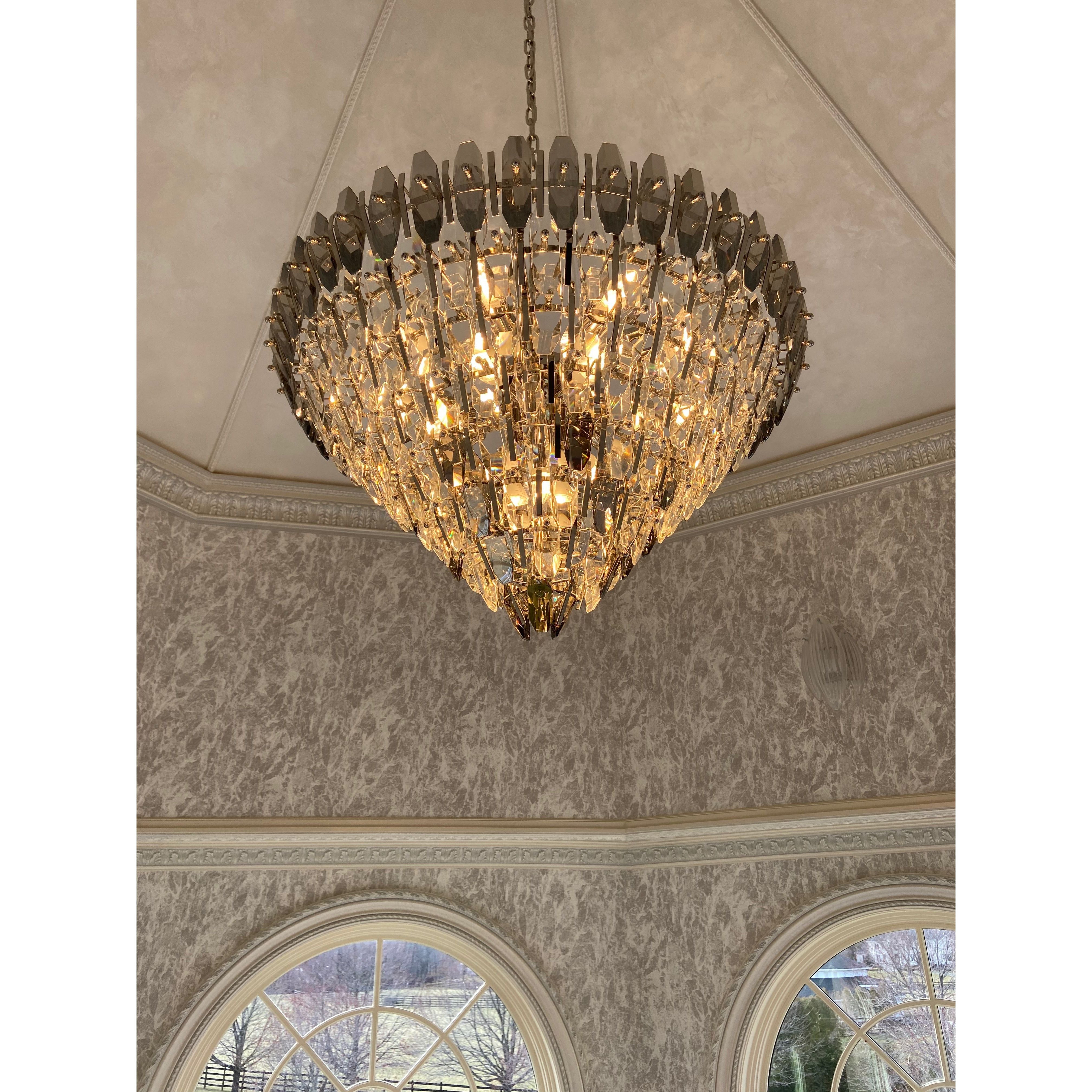 Sol Round Odeon Crystal Tiered Chandelier - Italian Concept