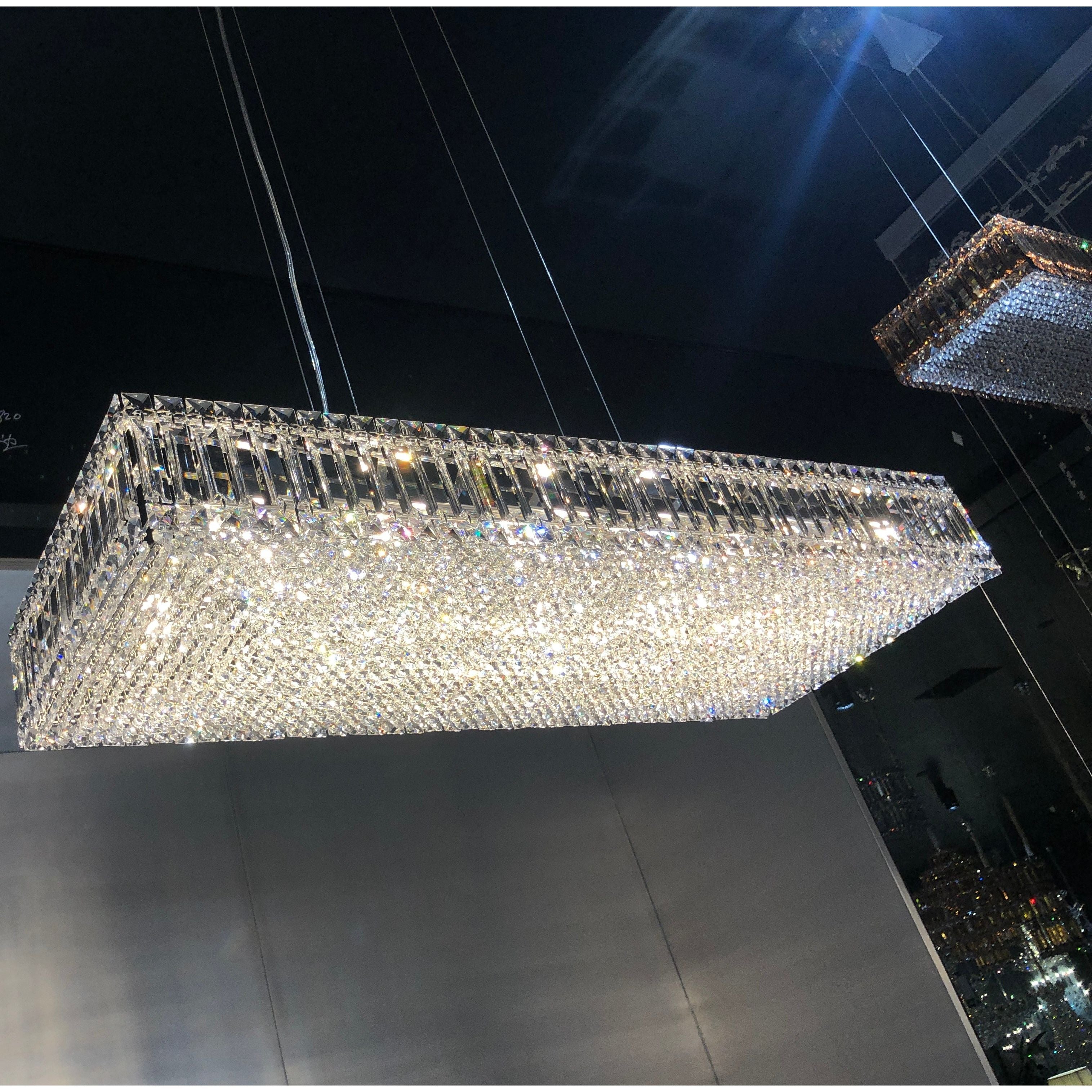 Brickell Rectangular Crystal Chandelier - Italian Concept