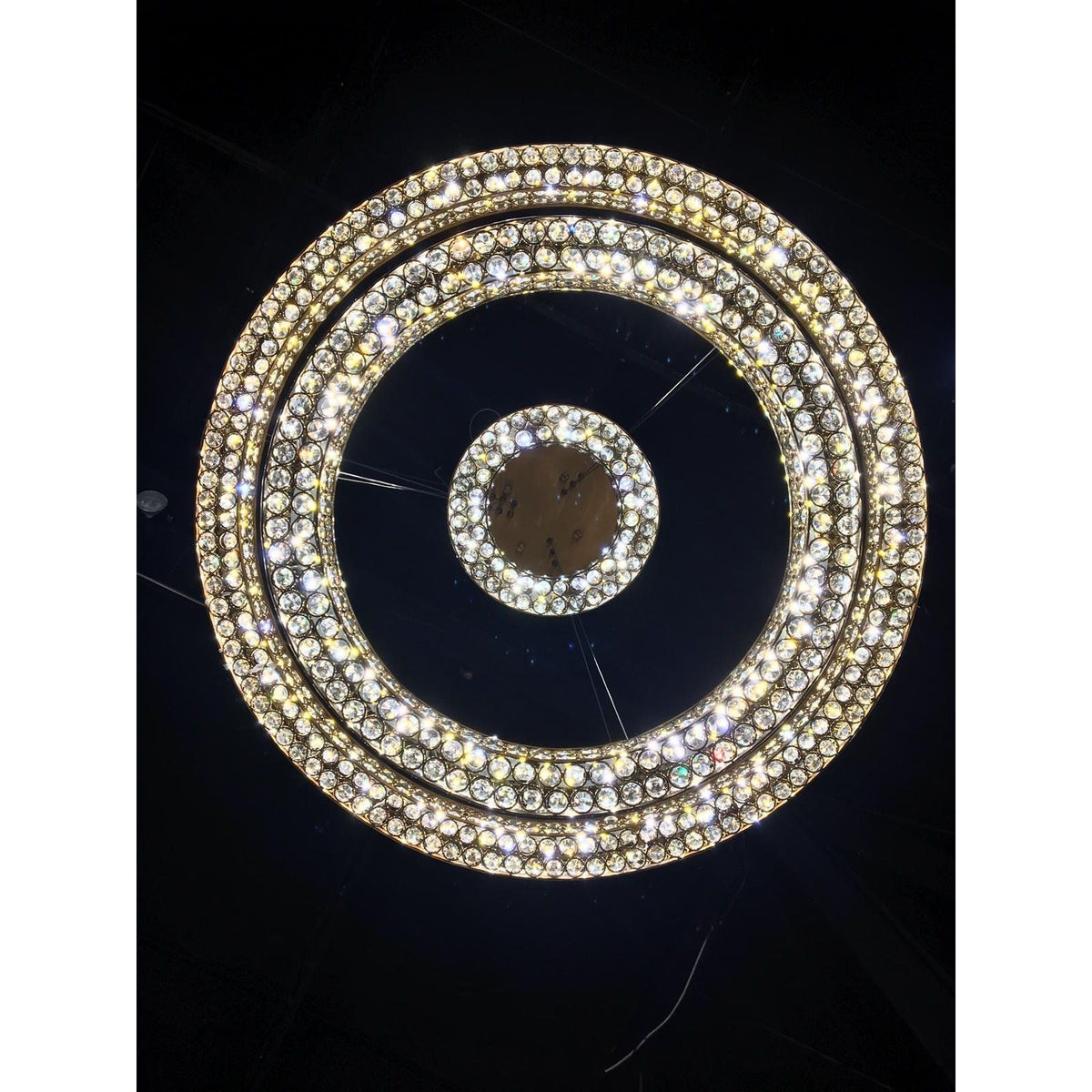 Perriello 28"W Tiered LED Crystal Ring Pendant - Italian Concept