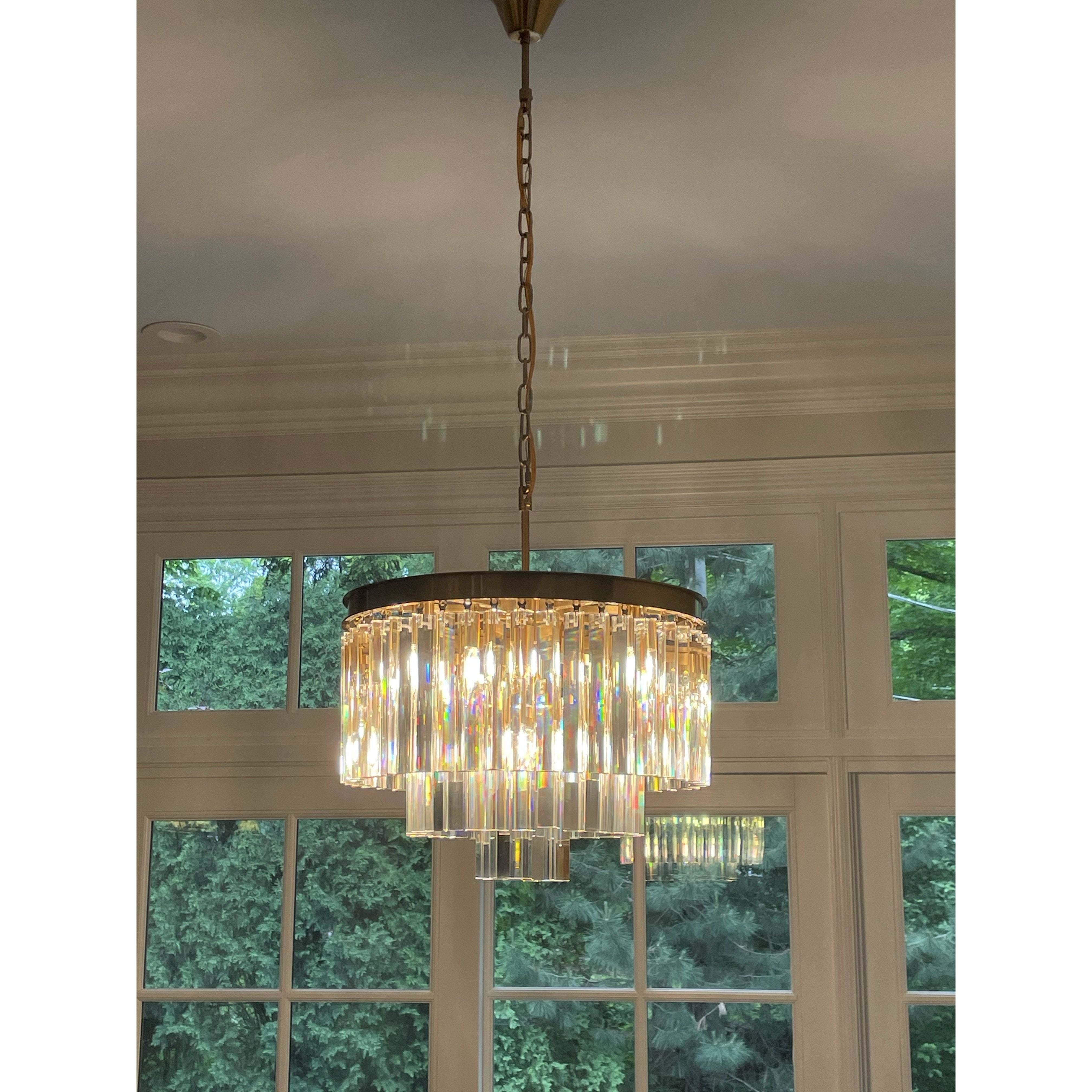 Apex Odeon Round Crystal Fringe Chandelier Collection - Italian Concept - 