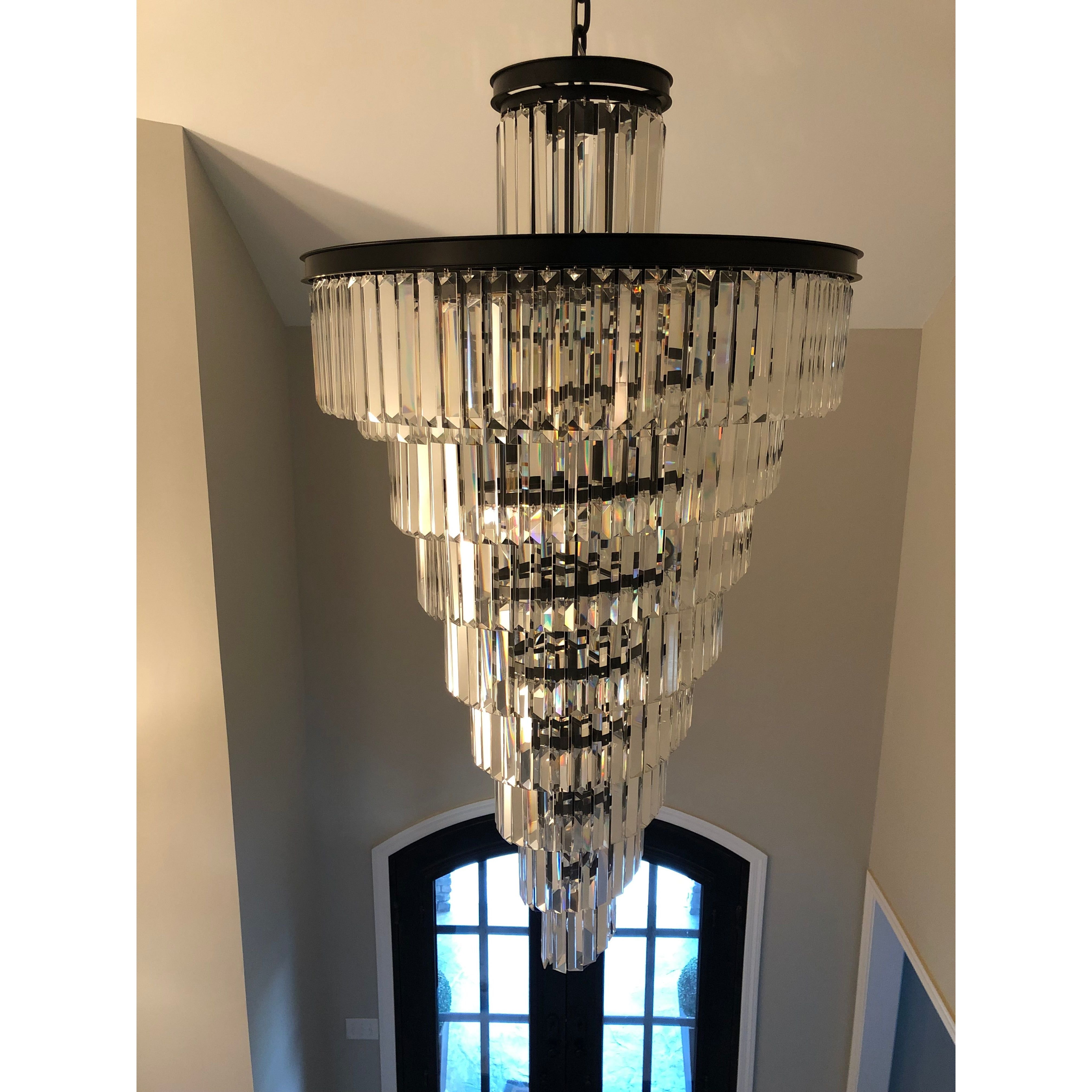 Veccini Odeon Spiral Tiered/ Layered Crystal Fringe Chandelier - Italian Concept