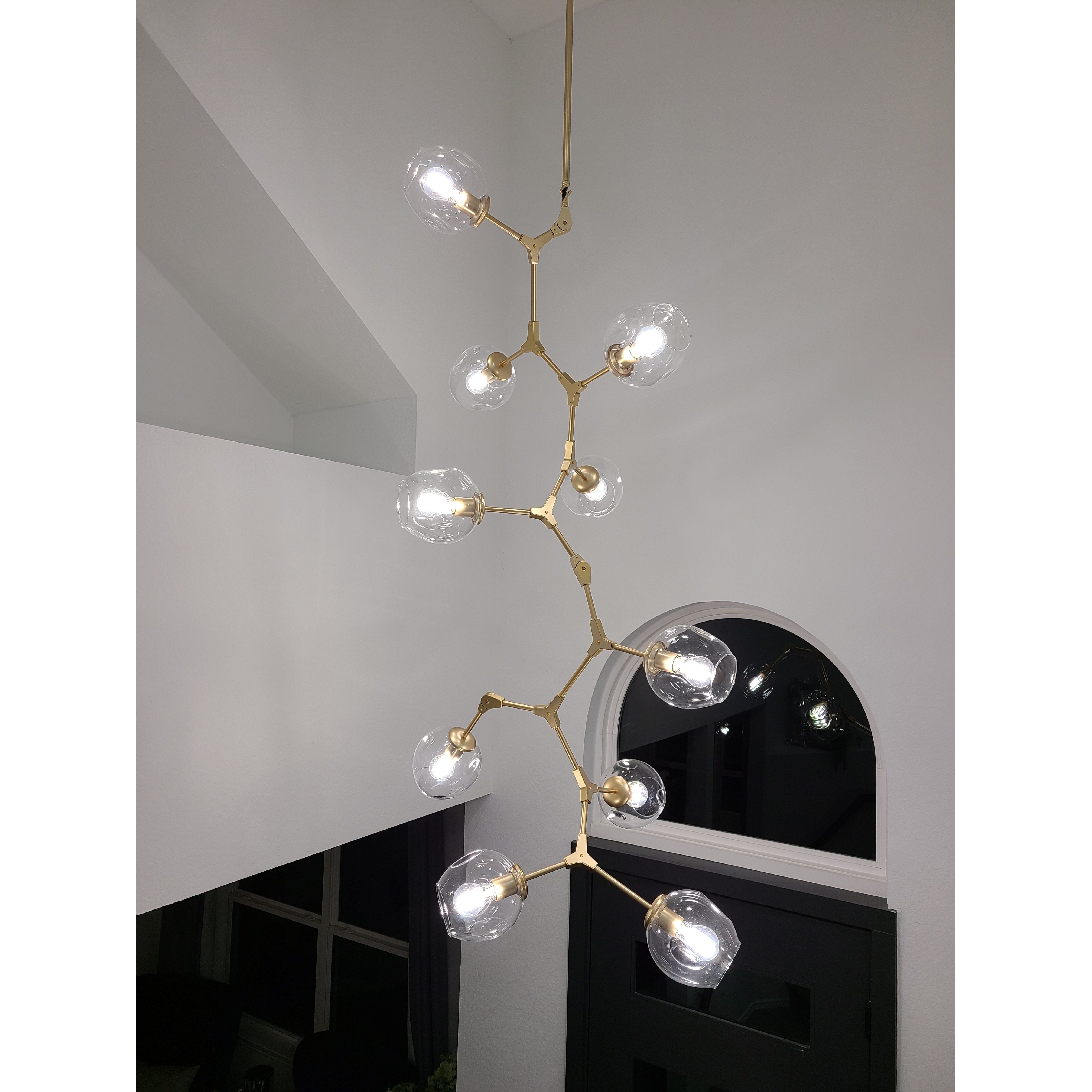 Metal Releaf Vertical Globe Branching Bubble Chandelier - Italian Concept