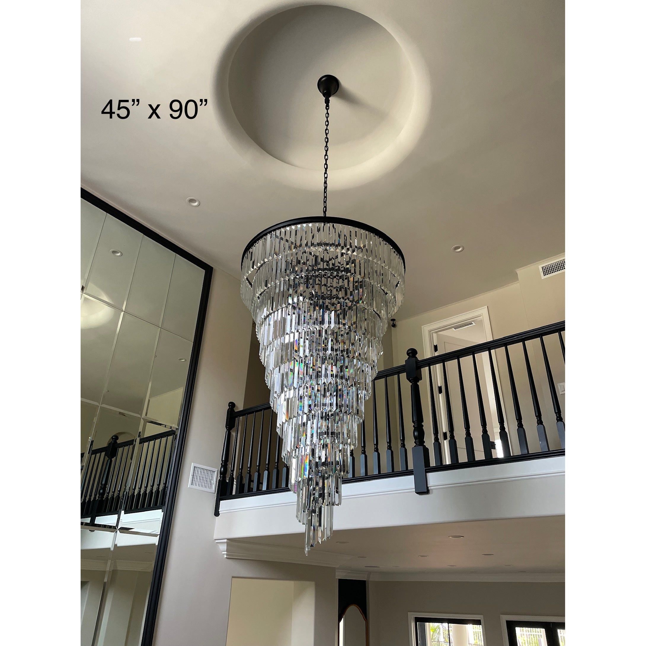 Veccini Odeon Spiral Tiered/ Layered Crystal Fringe Chandelier - Italian Concept