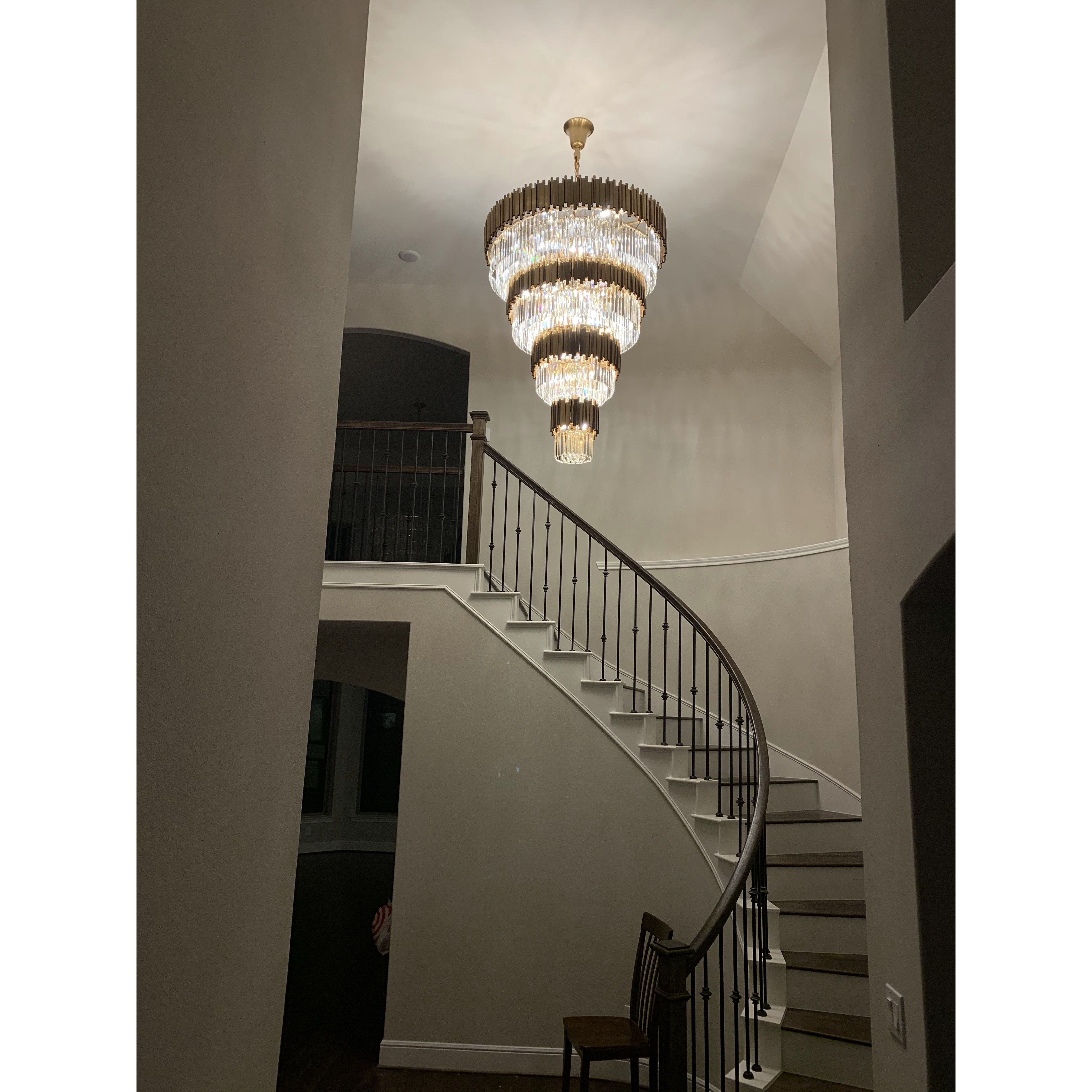 Colonnade Tiered Round Crystal Chandelier - Italian Concept - 