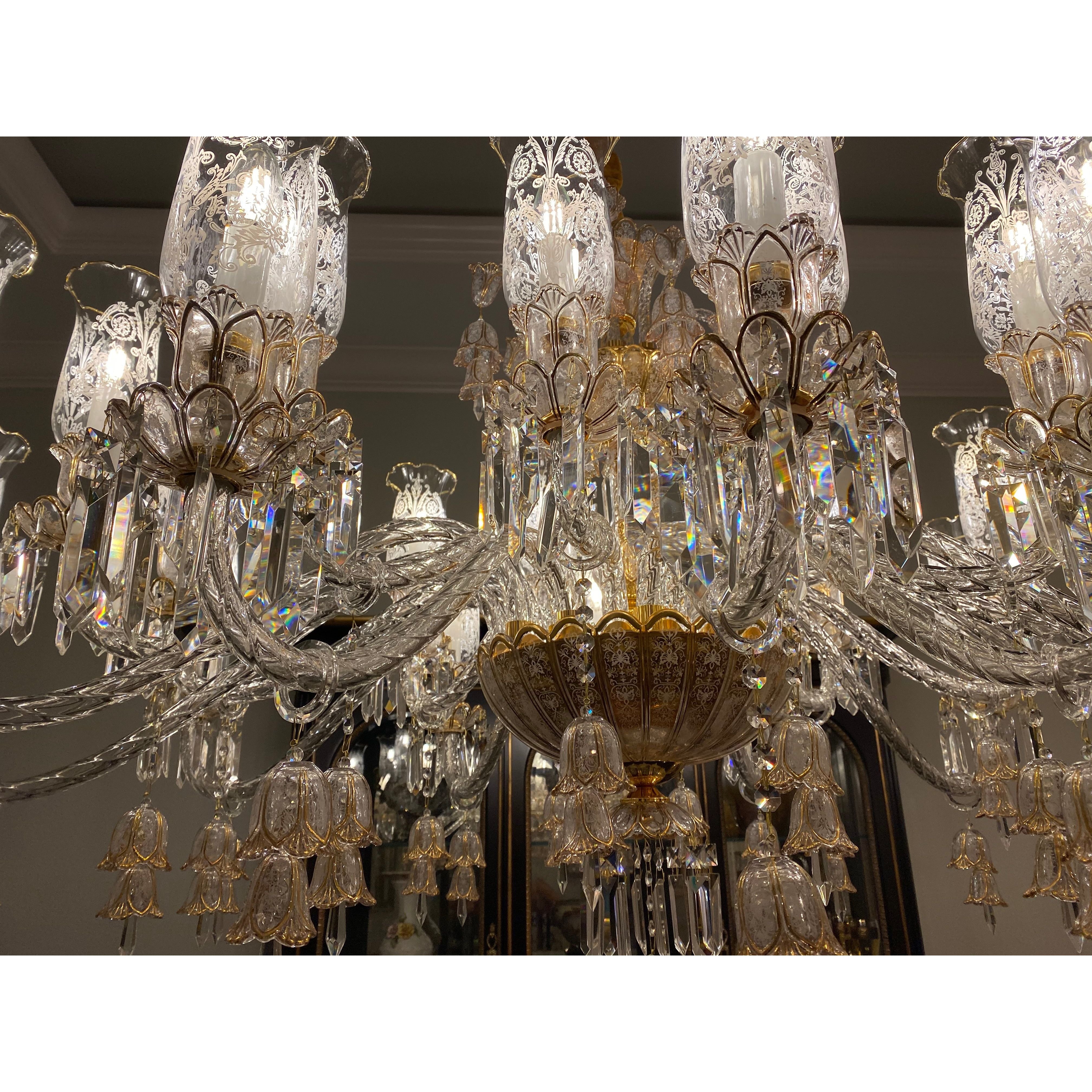 24 Light Oval/ Linear Marbella Garnier Crystal Chandelier - Italian Concept - 