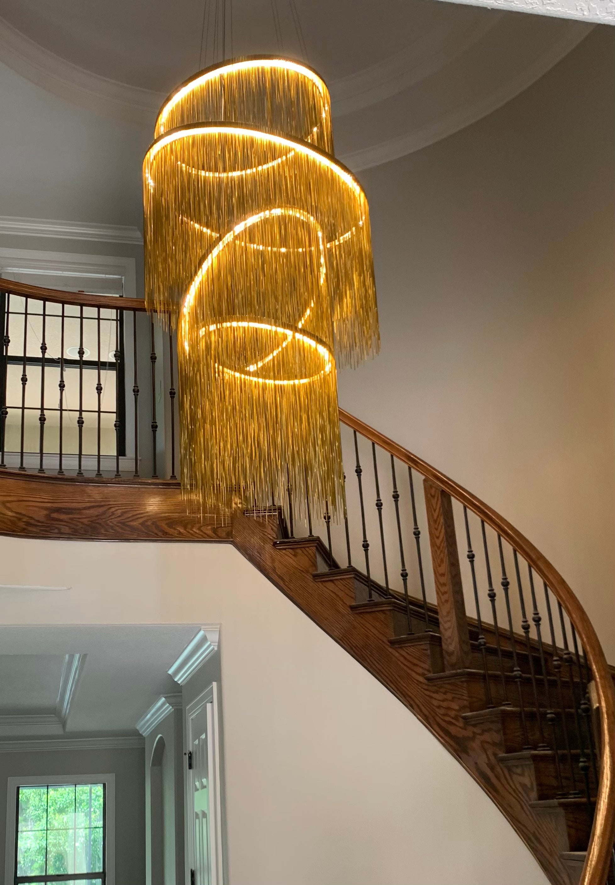Villa Je Suis Round Chain Link LED Tiered/ Layered Chandelier - Italian Concept