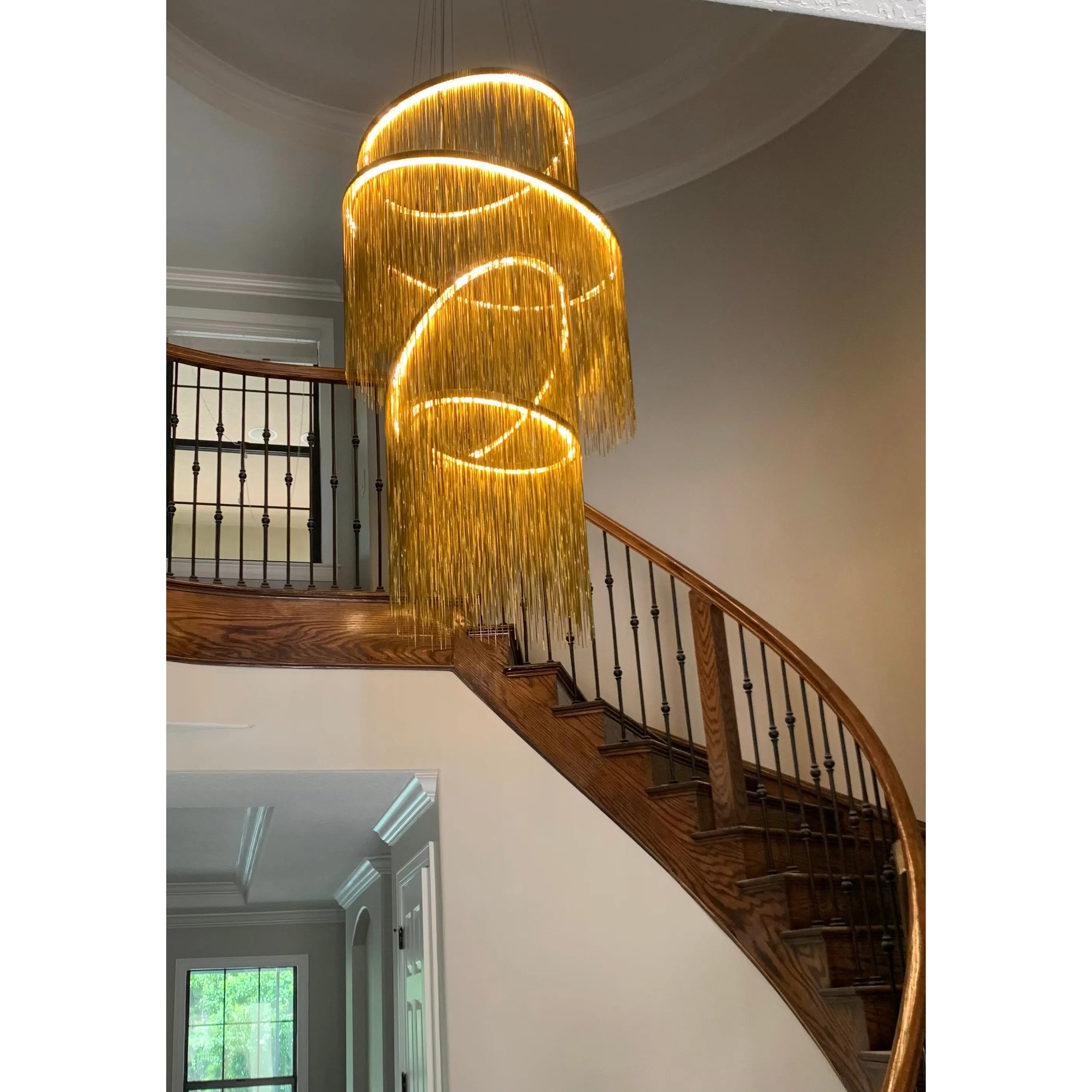 Villa Je Suis Round Chain Link LED Tiered/ Layered Chandelier - Italian Concept