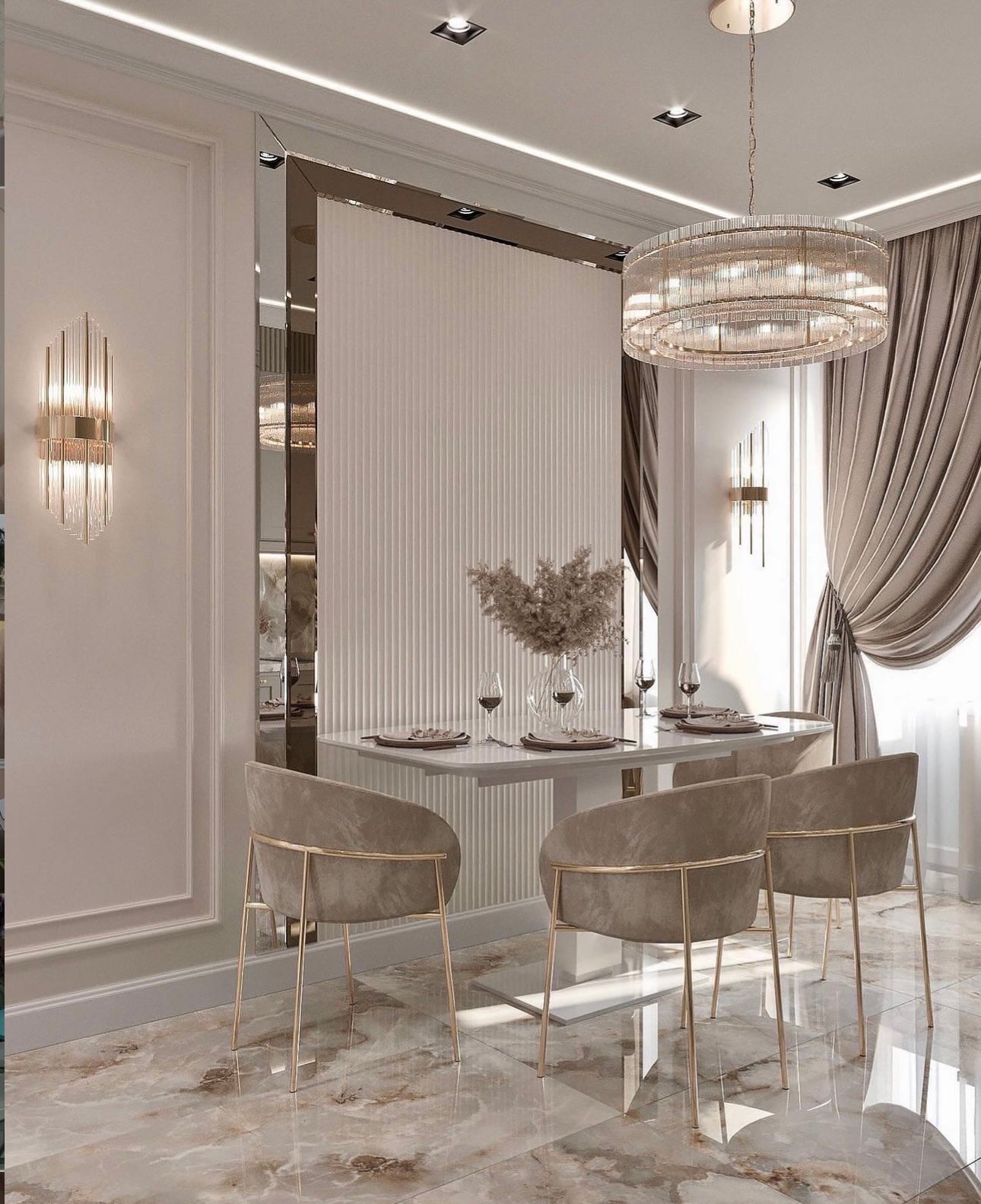 Carmel Round Ribbed Glass Chandelier - Italian Concept