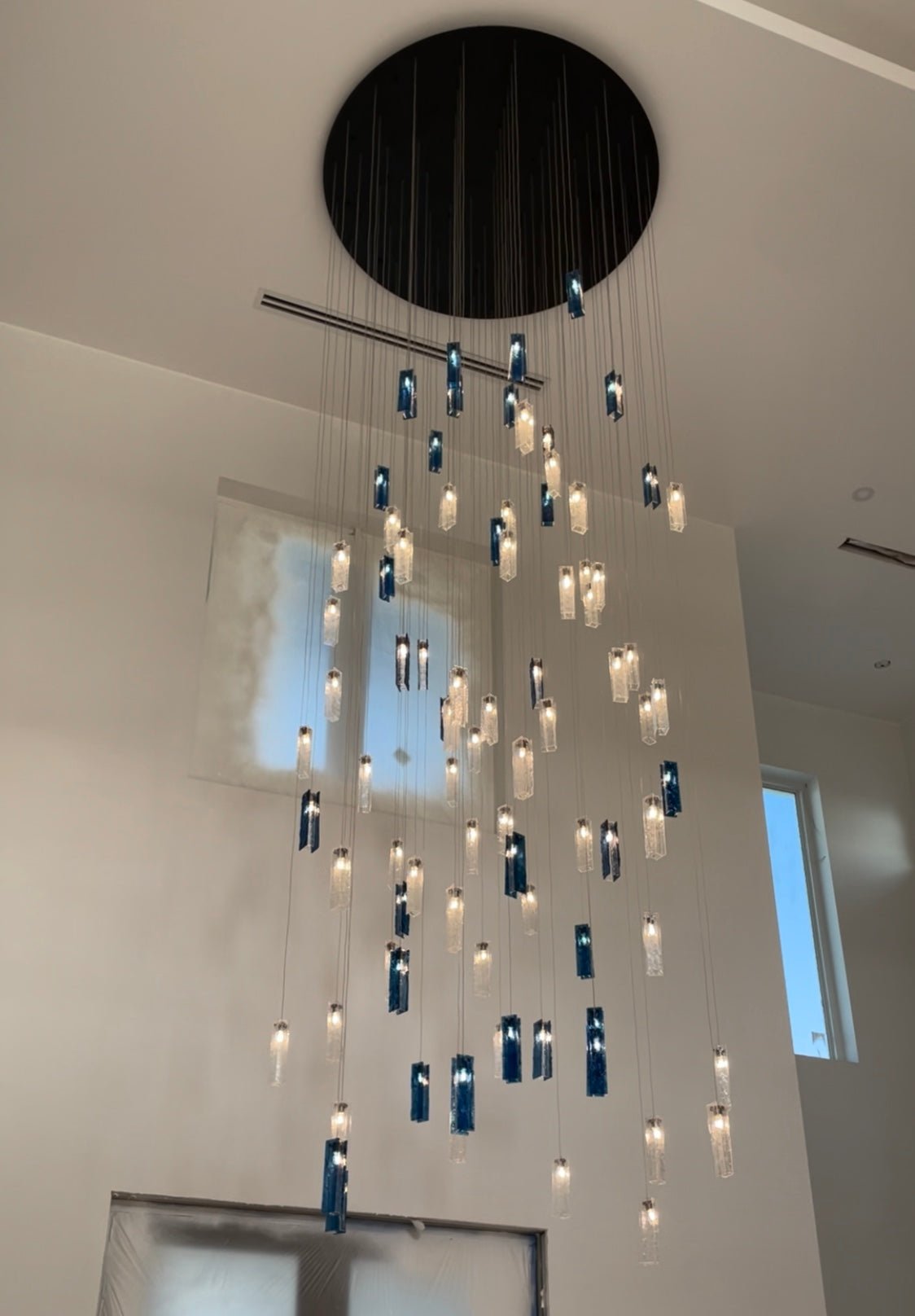 Rain Round Cluster Glass tile Pendant Chandelier - Italian Concept