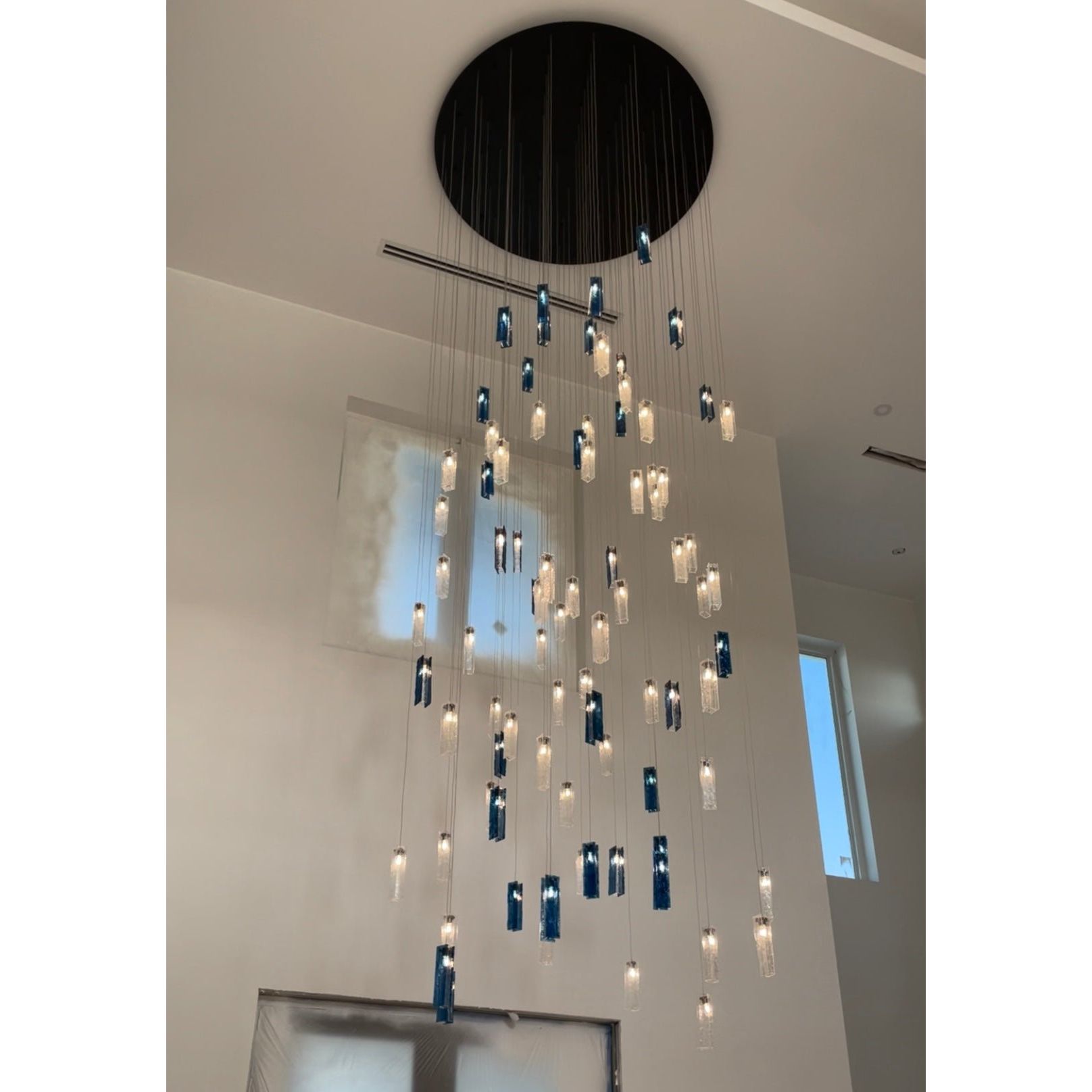 Rain Round Cluster Glass tile Pendant Chandelier - Italian Concept