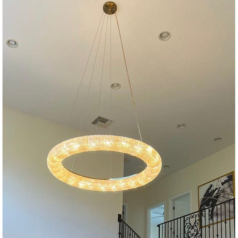 Empire Round Crystal Ring Beaded Chandelier - Italian Concept