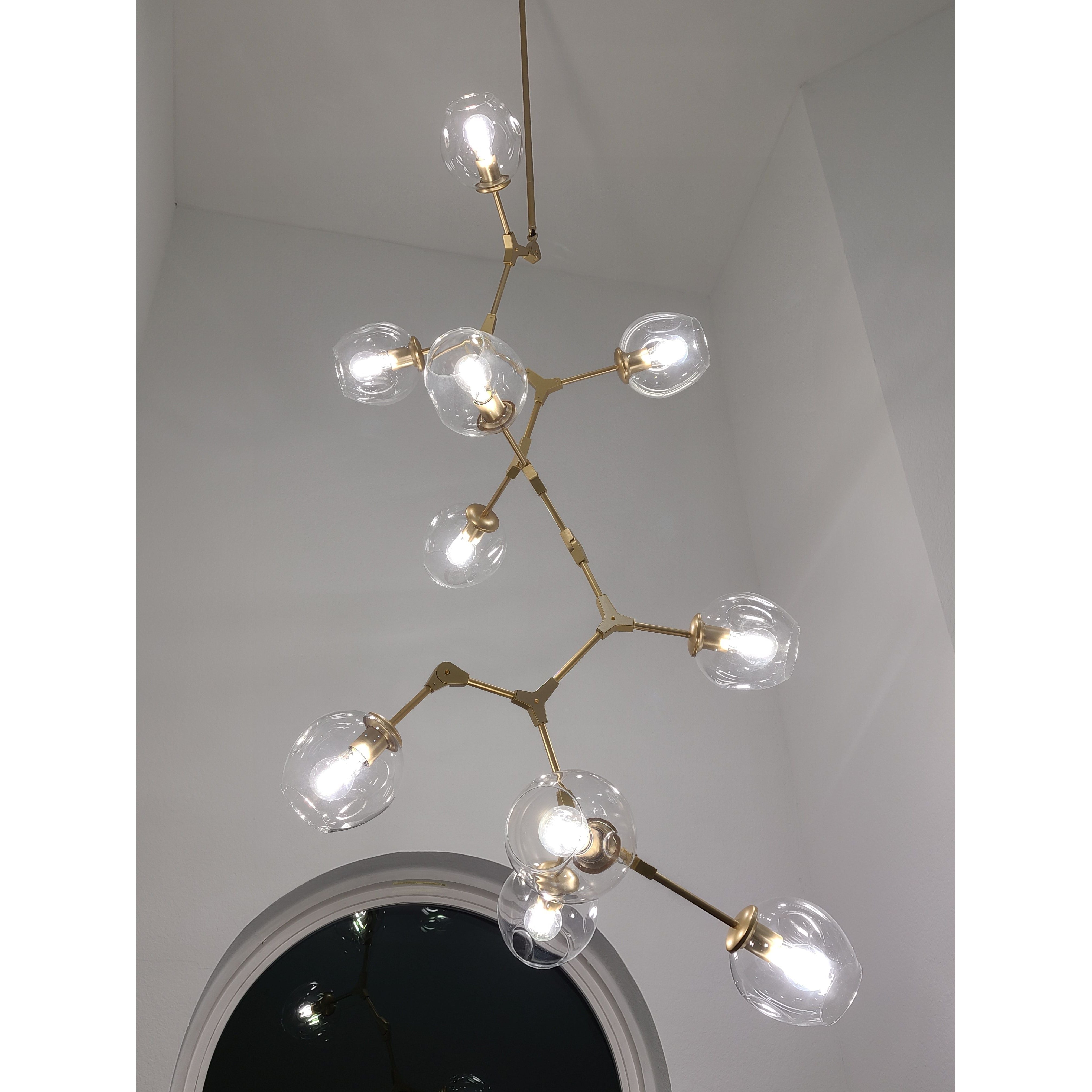 Metal Releaf Vertical Globe Branching Bubble Chandelier - Italian Concept