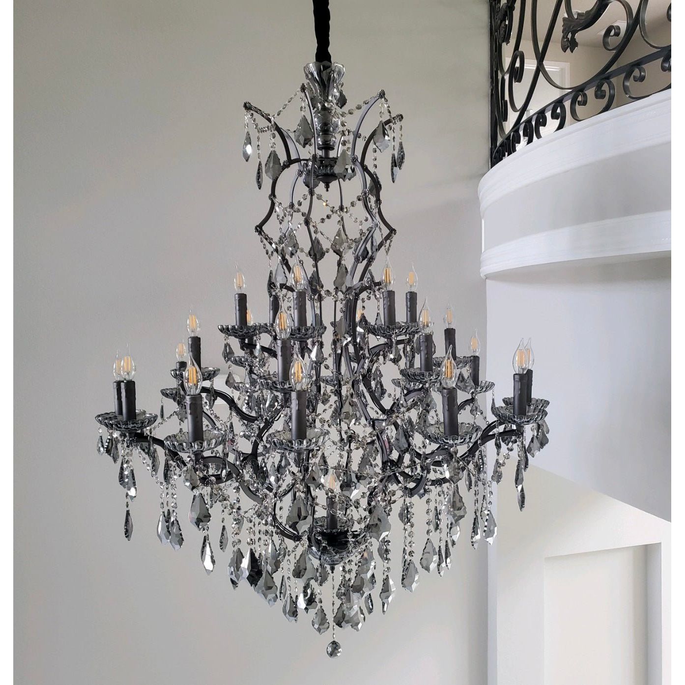 25 Light Maria Theresa Smoke Crystal Chandelier - Italian Concept - 