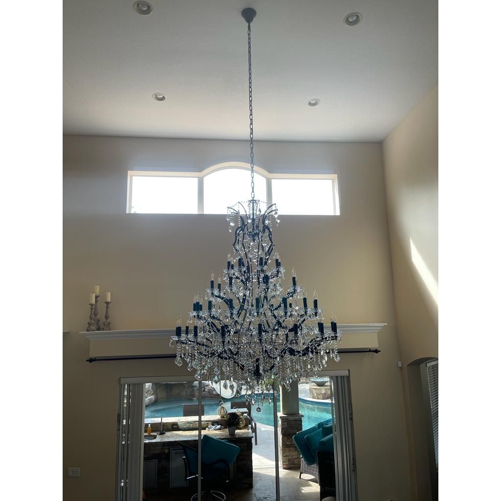 50 Light 60” Rococo Maria Theresa Crystal Chandelier - Italian Concept