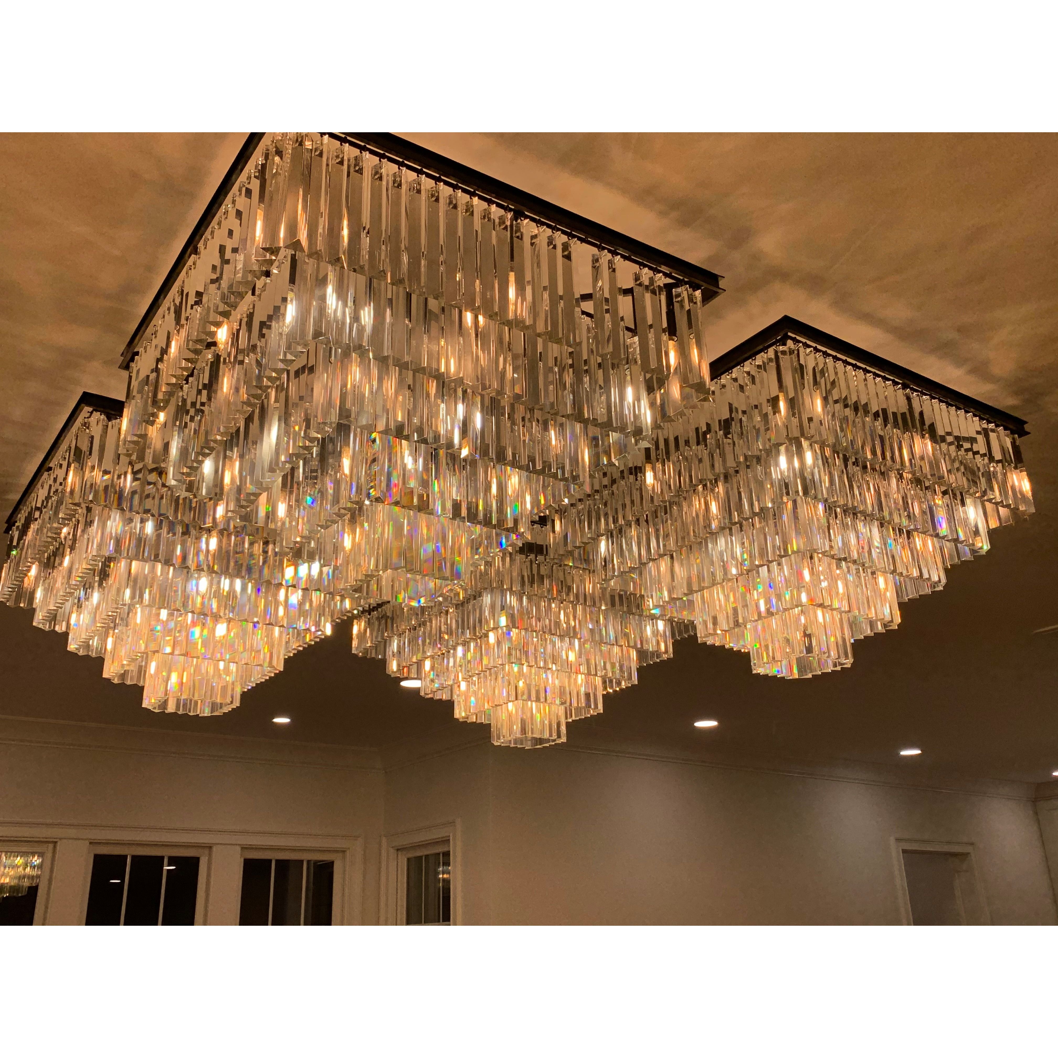 Apex 5-Tier Square Odeon Crystal Chandelier - Italian Concept