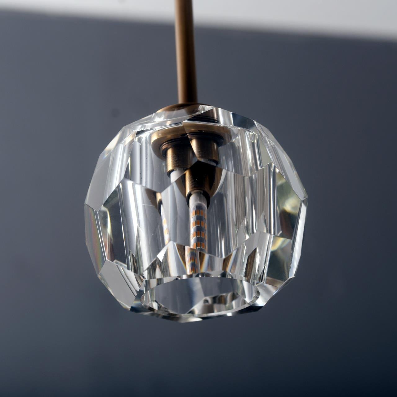 Blu Dior Crystal Prysm Rod Pendant Light - Italian Concept