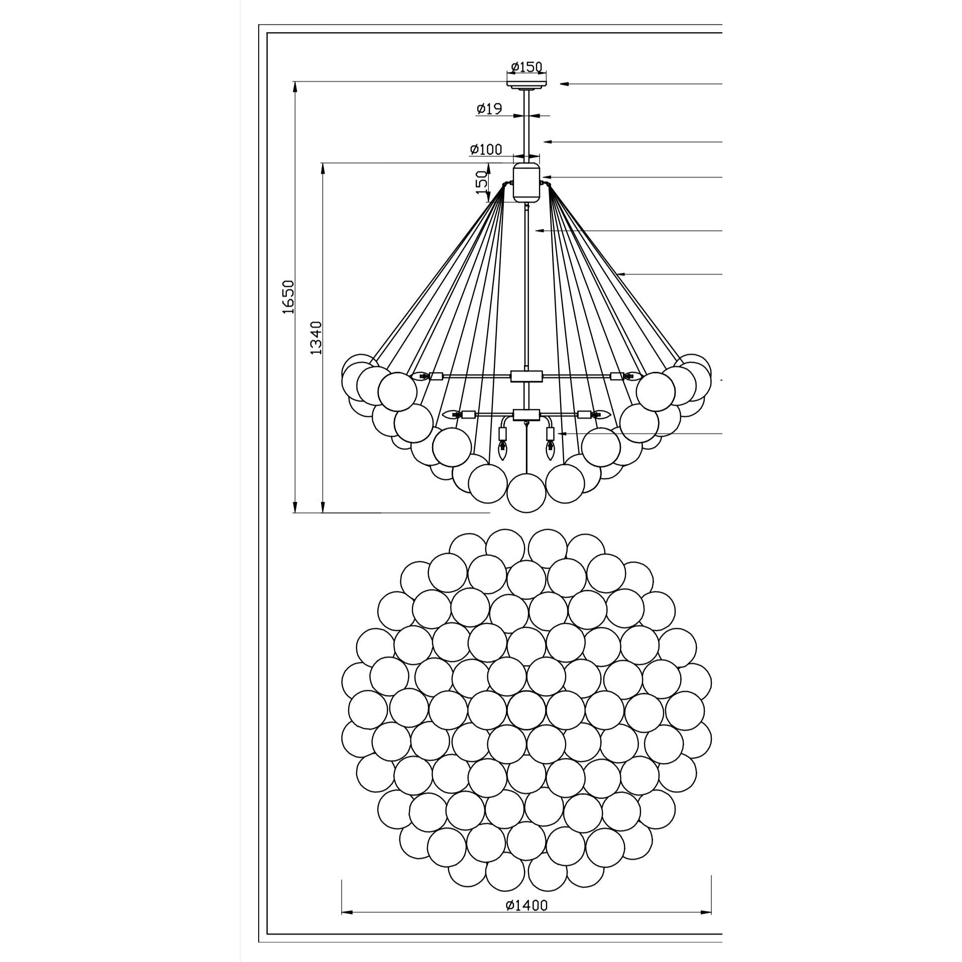 Blanket Glass Globe Pendant Chandelier - Italian Concept - 