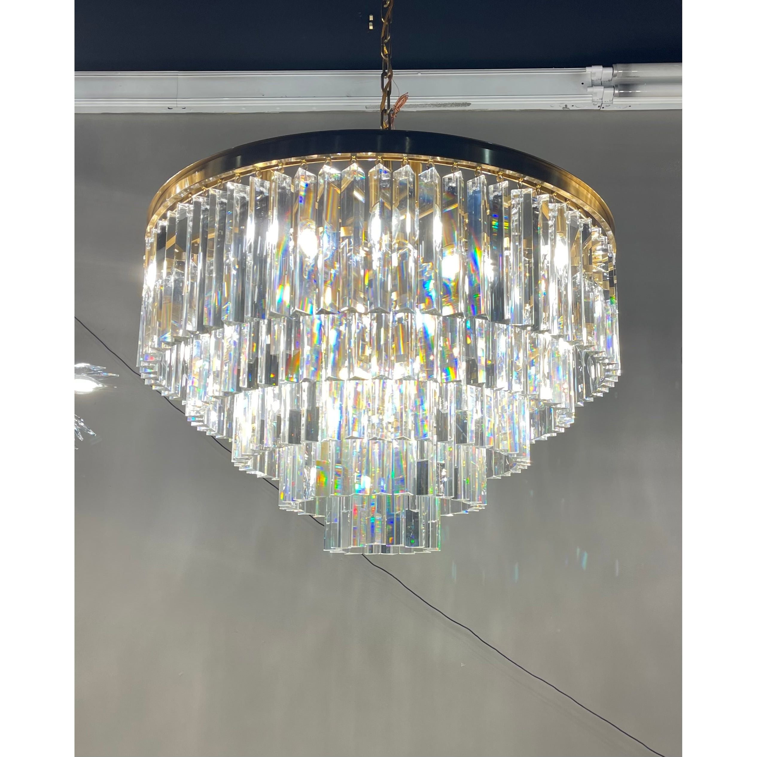 Apex Odeon Round Crystal Fringe Chandelier Collection - Italian Concept - 