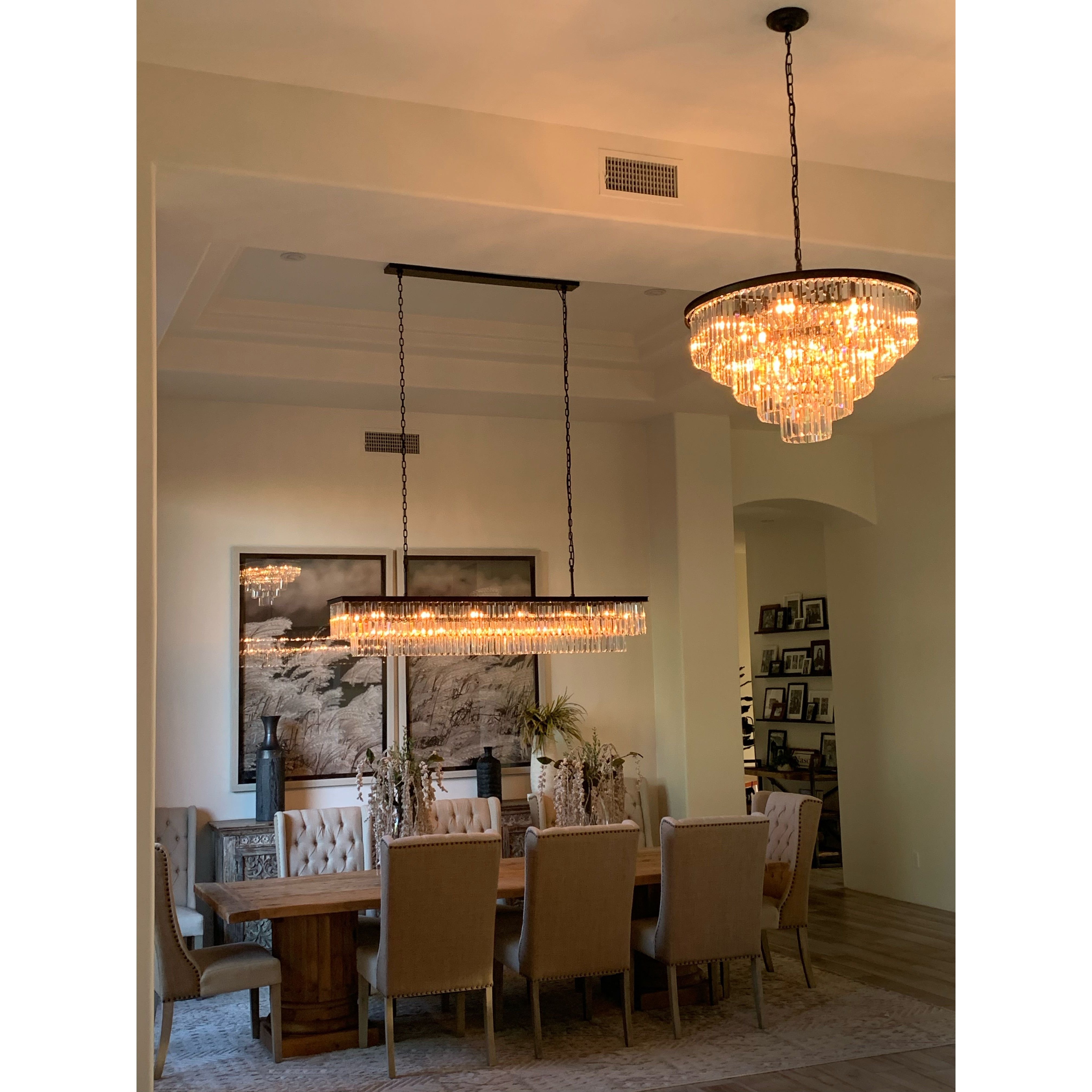 Odeon Crystal Fringe Rectangular Chandelier - Italian Concept