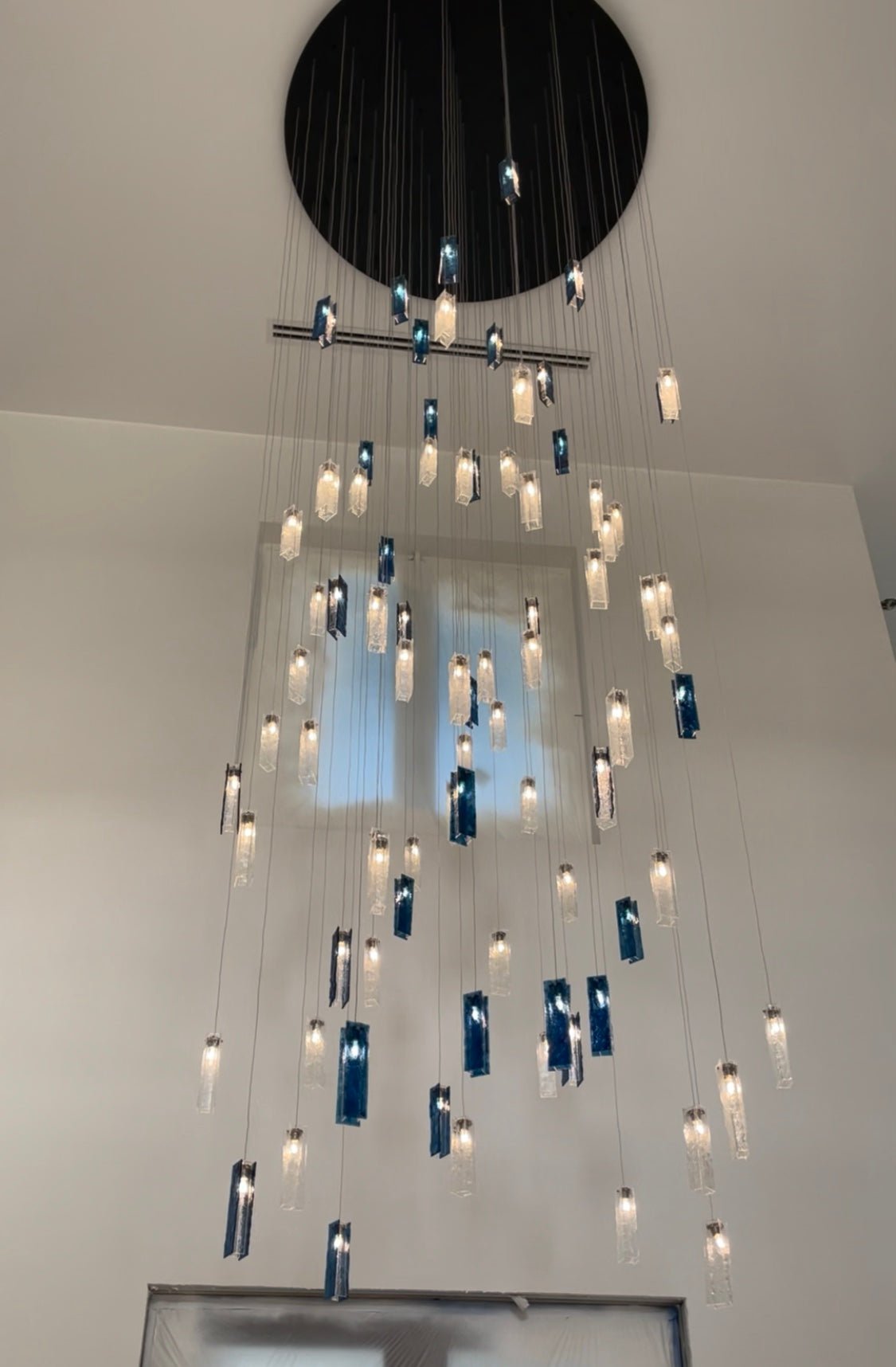 Rain Round Cluster Glass tile Pendant Chandelier - Italian Concept