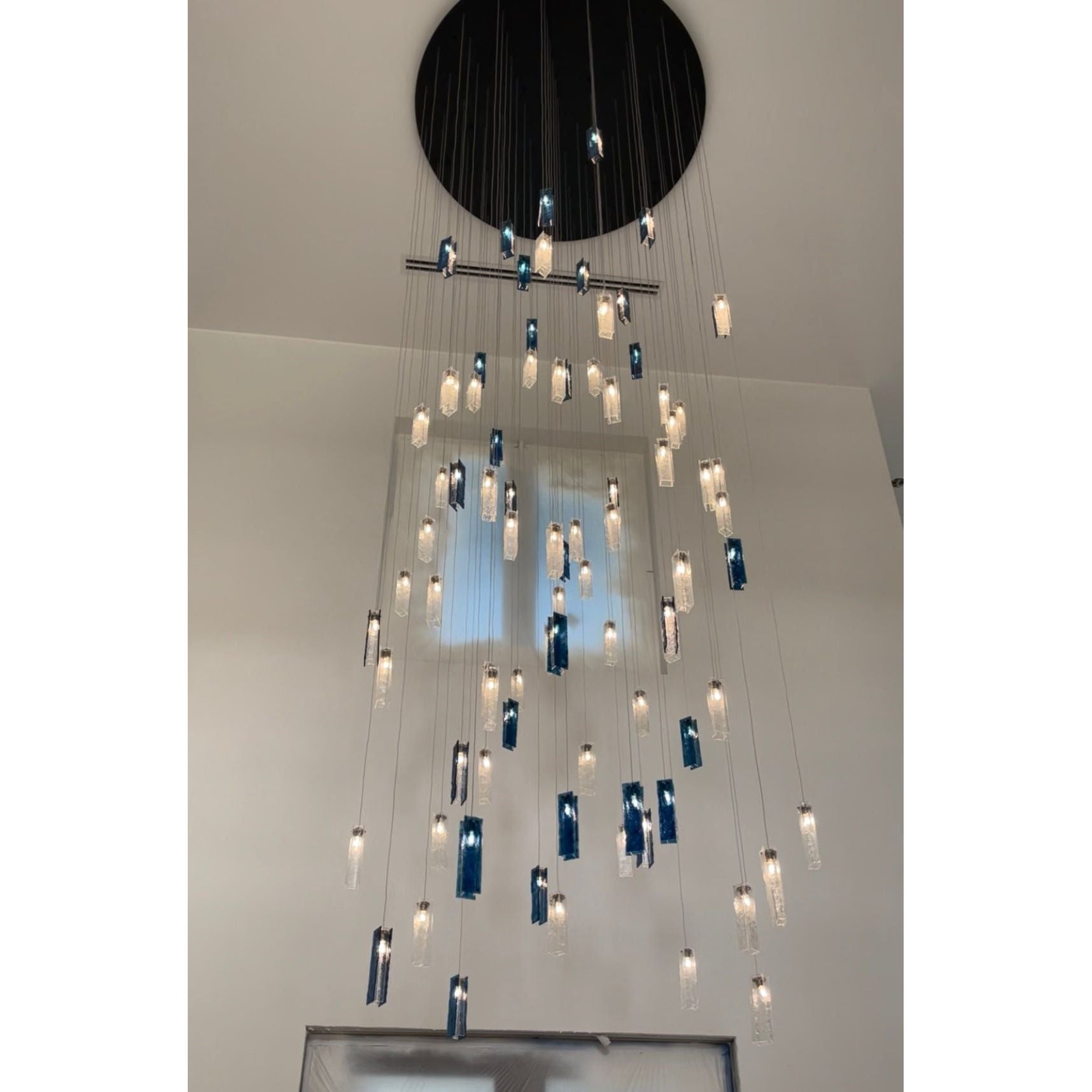 Rain Round Cluster Glass tile Pendant Chandelier - Italian Concept