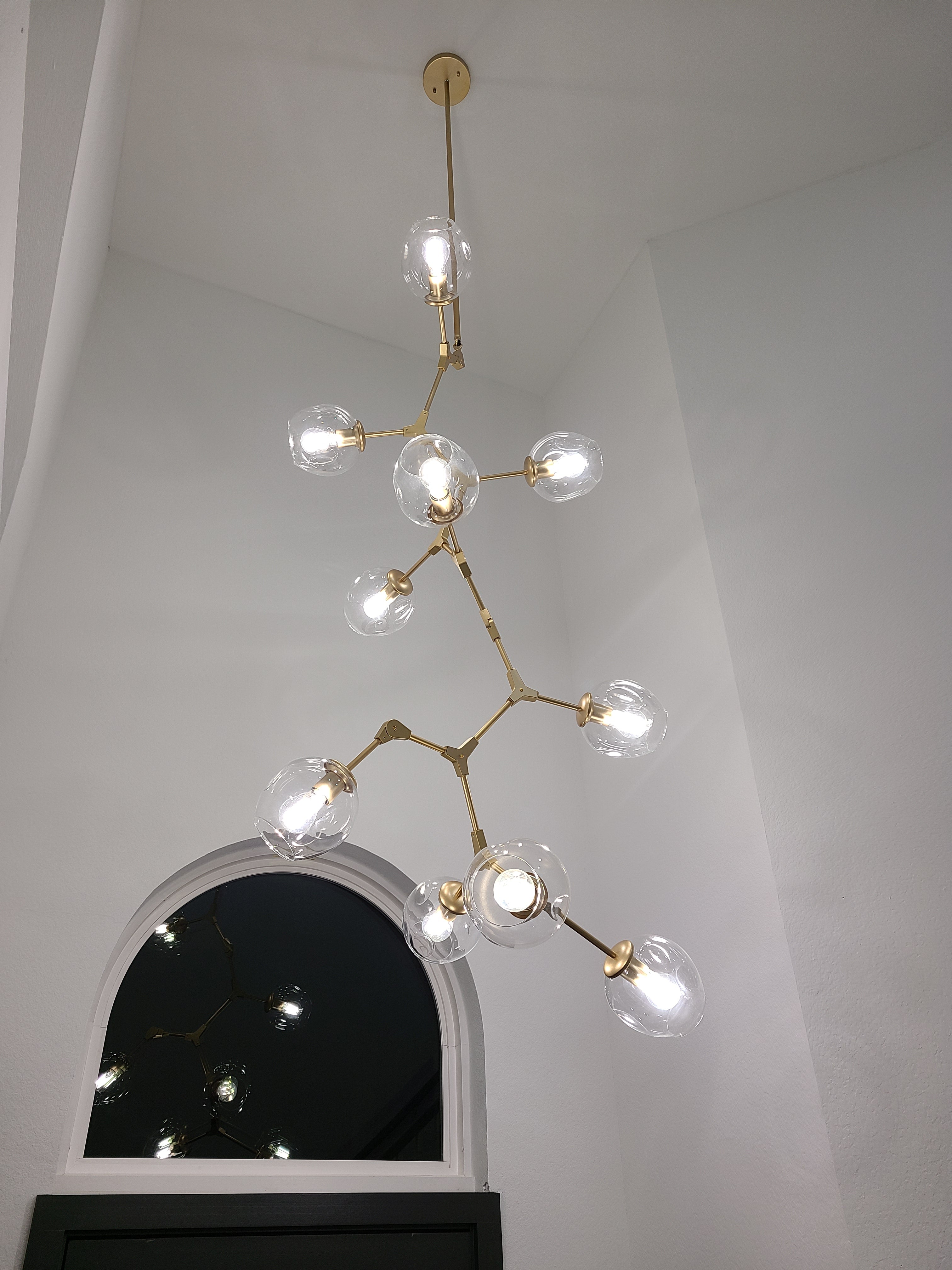 Metal Releaf Vertical Globe Branching Bubble Chandelier - Italian Concept