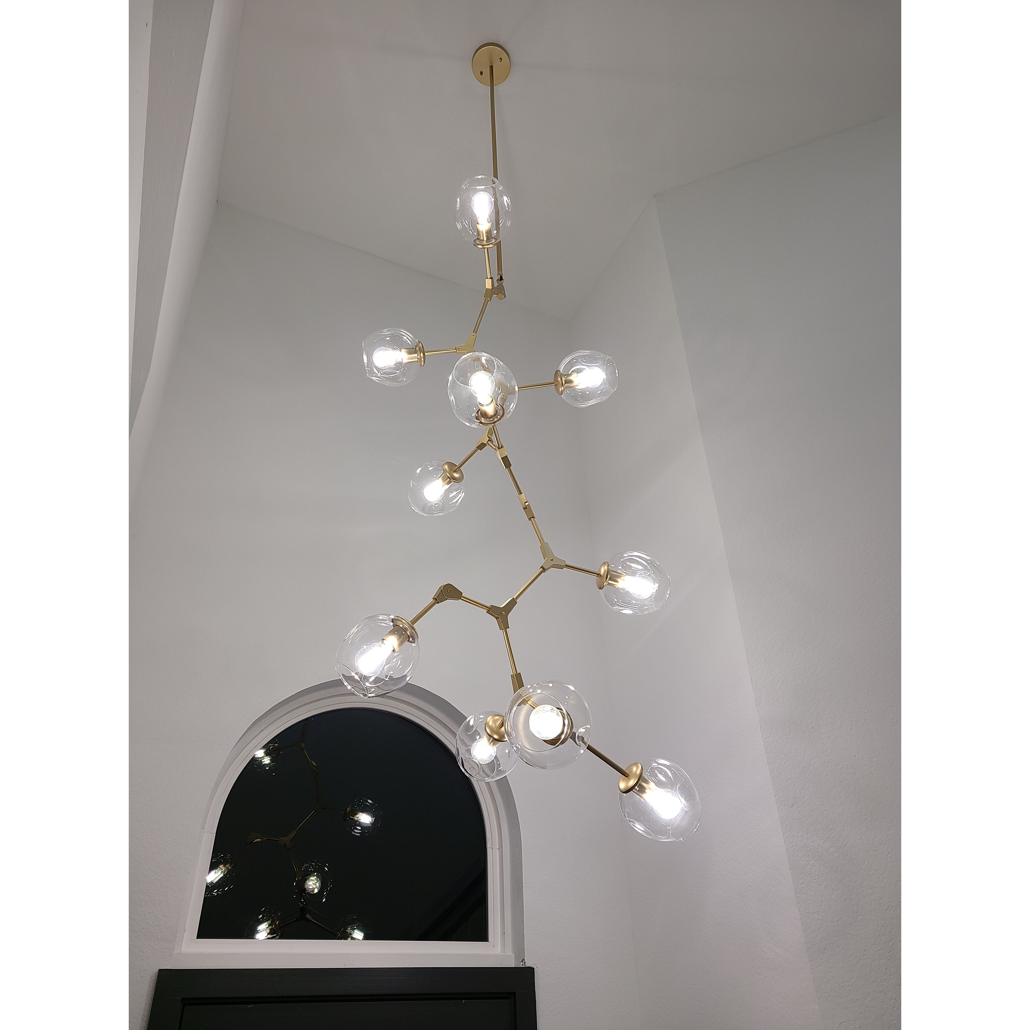 Metal Releaf Vertical Globe Branching Bubble Chandelier - Italian Concept