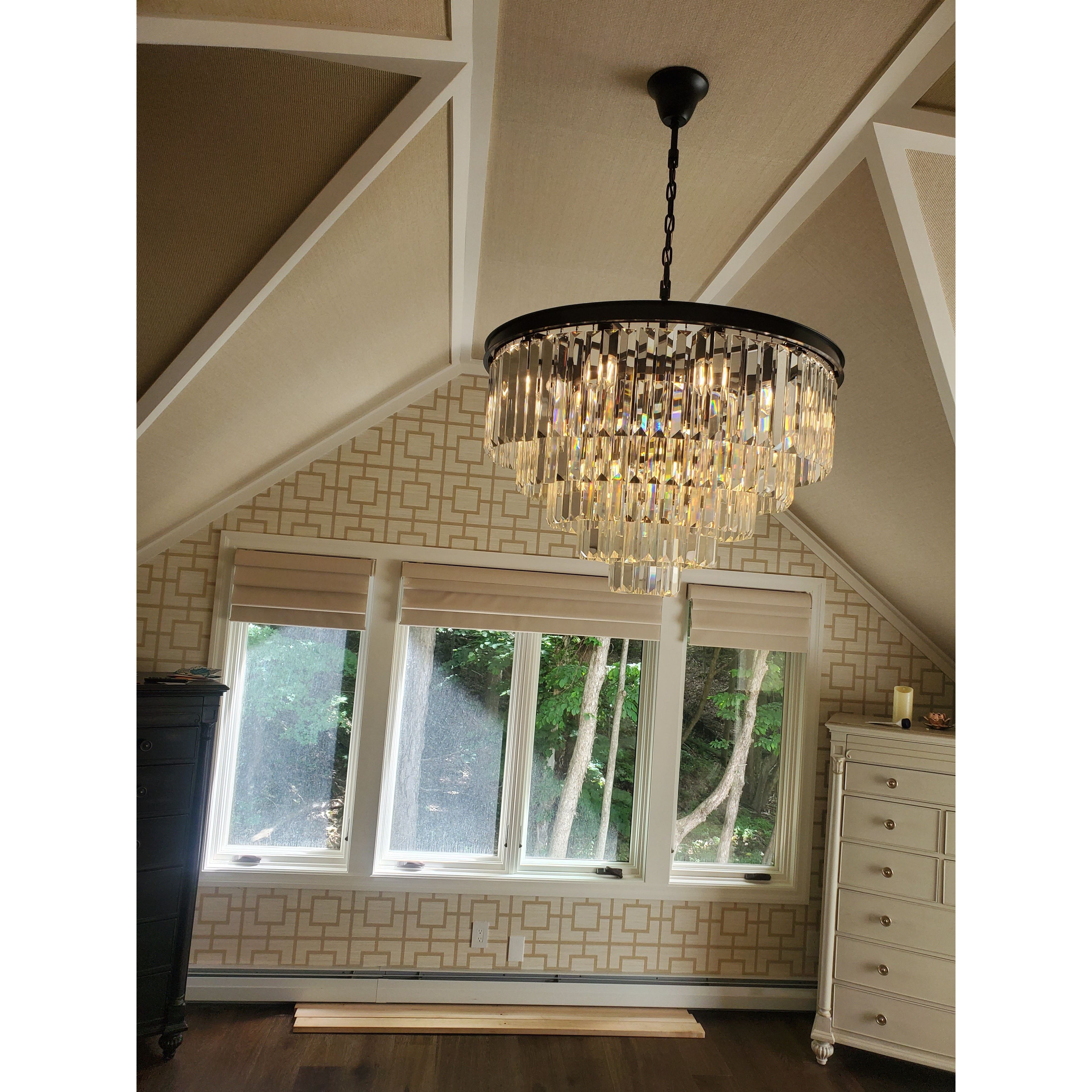 Odeon Round Crystal Fringe Chandelier Collection - Italian Concept