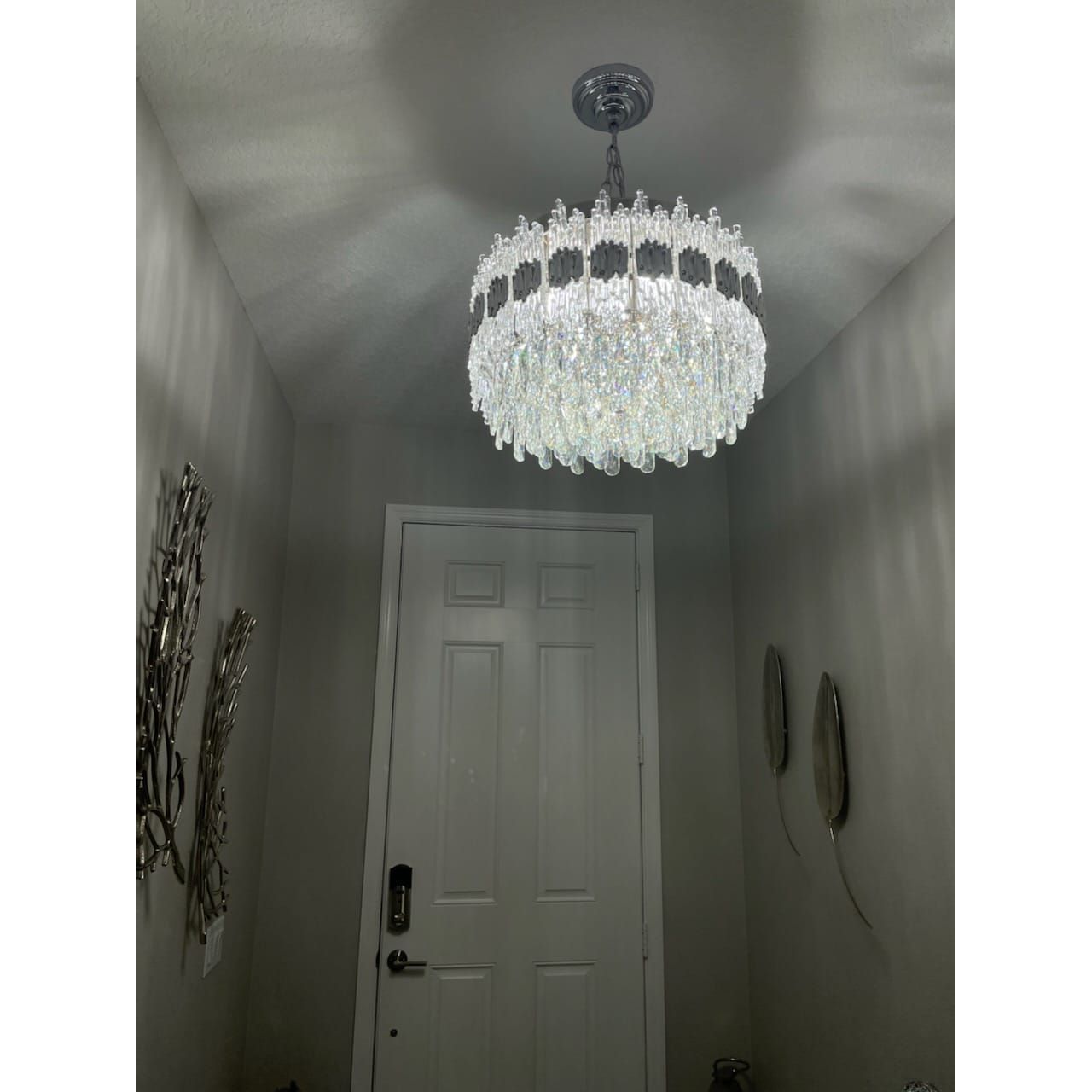 Demilune Round Flushmount Crystal Chandelier - Italian Concept