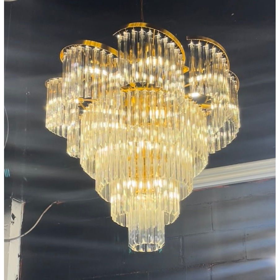 Twin Palms Round Crystal Chandelier - Italian Concept