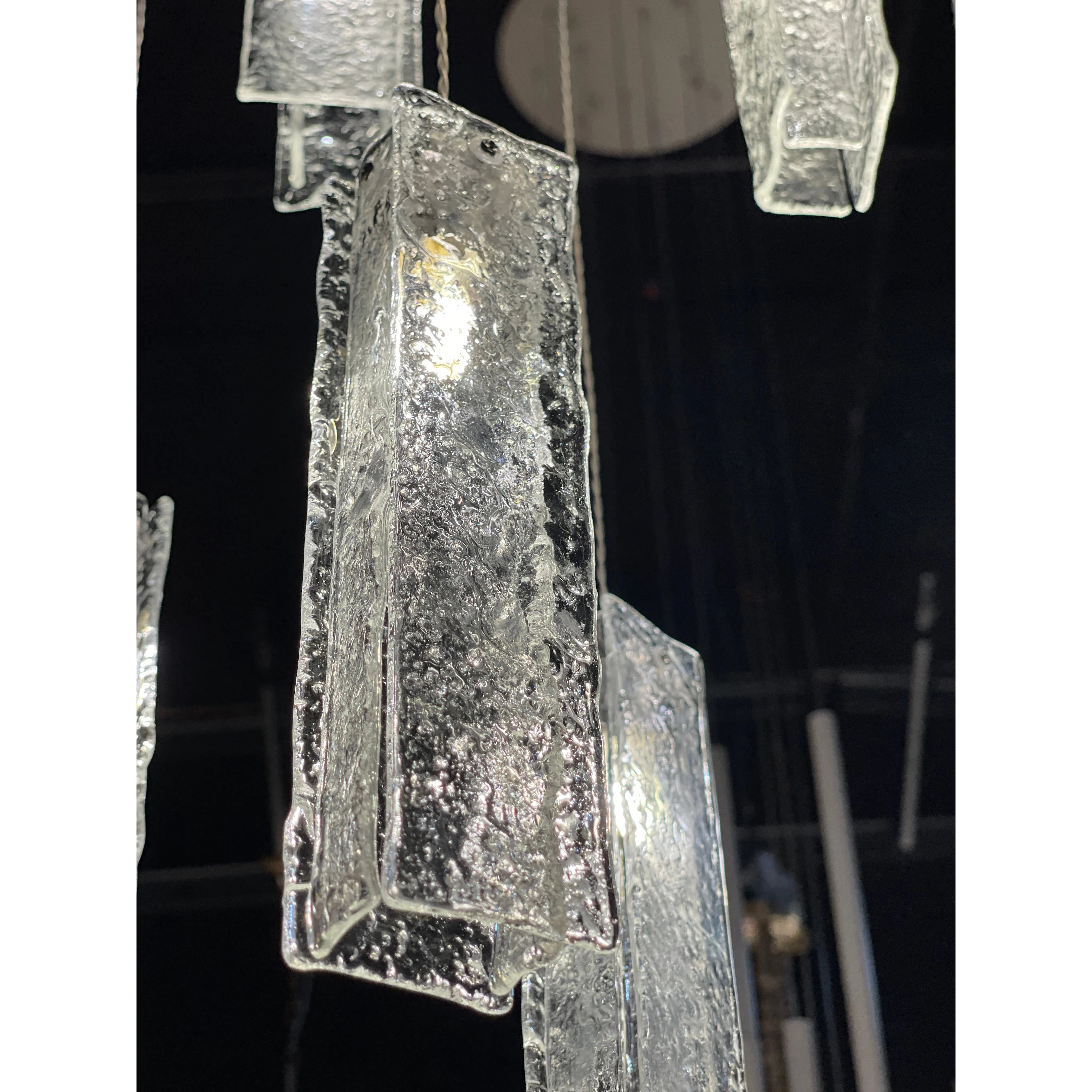 Rain Rectangular Cluster Glass tile Pendant Chandelier