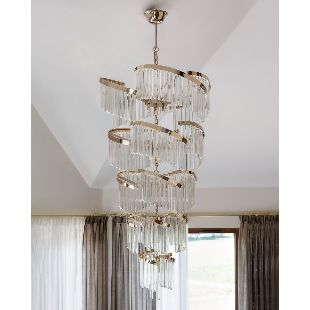 Twin Palms Foyer Crystal Chandelier - Italian Concept