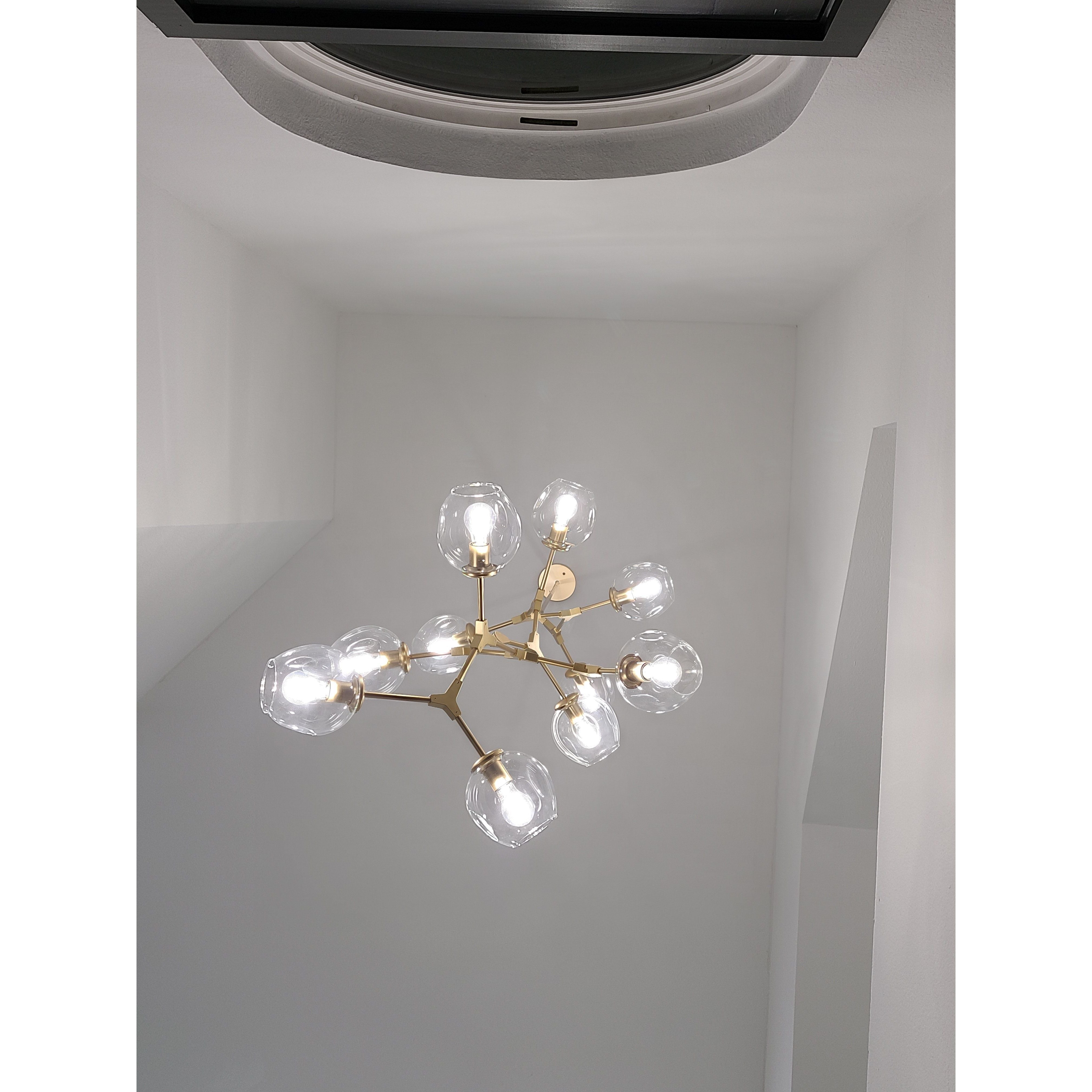 Metal Releaf Vertical Globe Branching Bubble Chandelier - Italian Concept