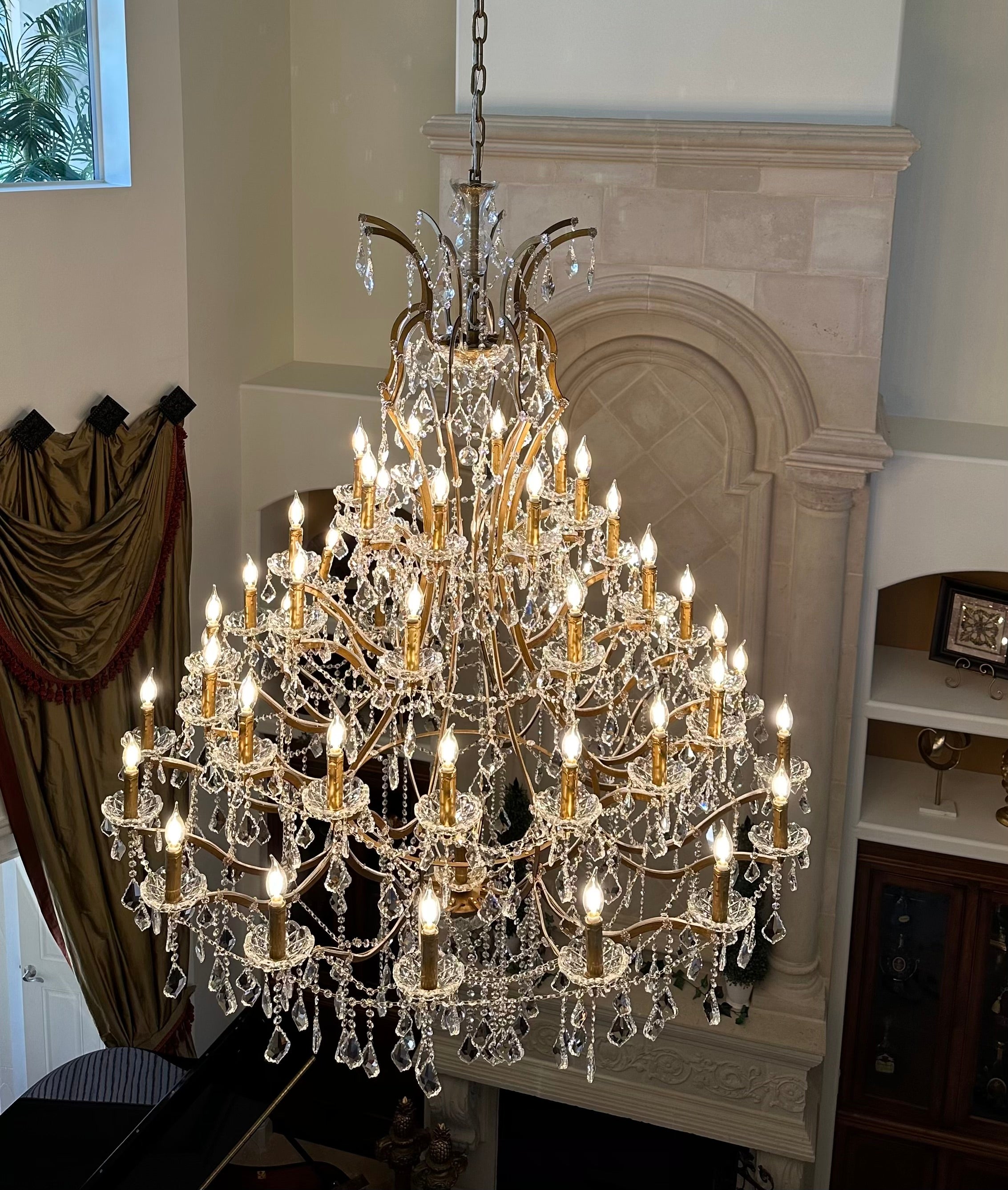 50 Light 60” Rococo Maria Theresa Crystal Chandelier - Italian Concept