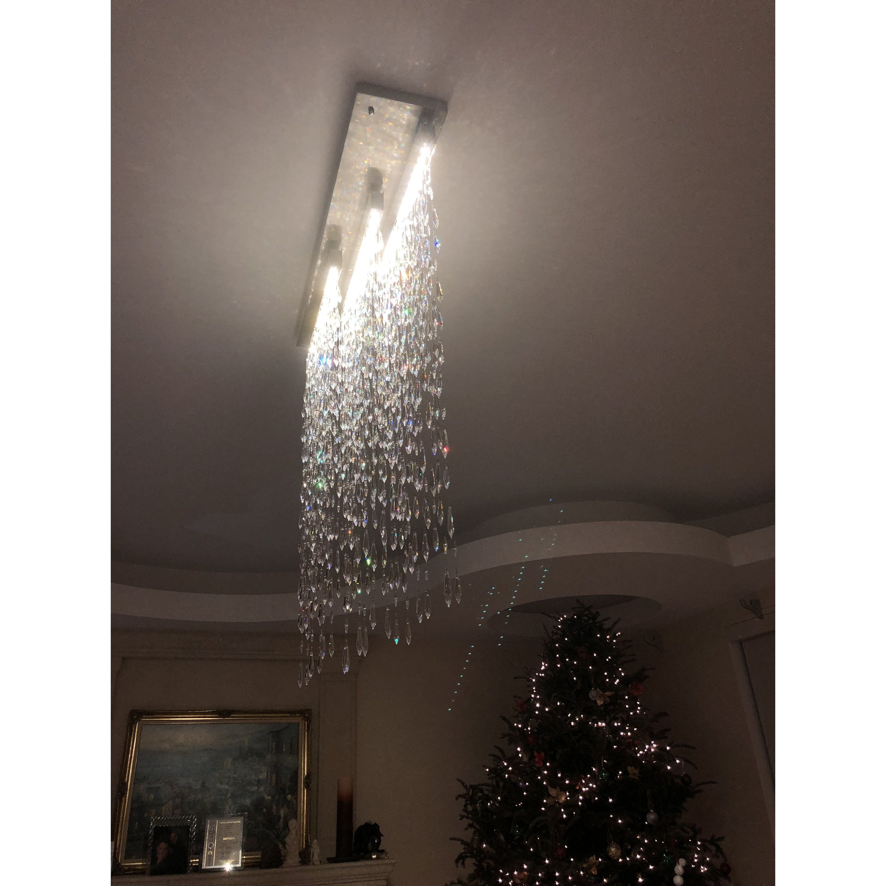 Ice Rainfall Crystal Prism LED Chandelier - Italian Concept