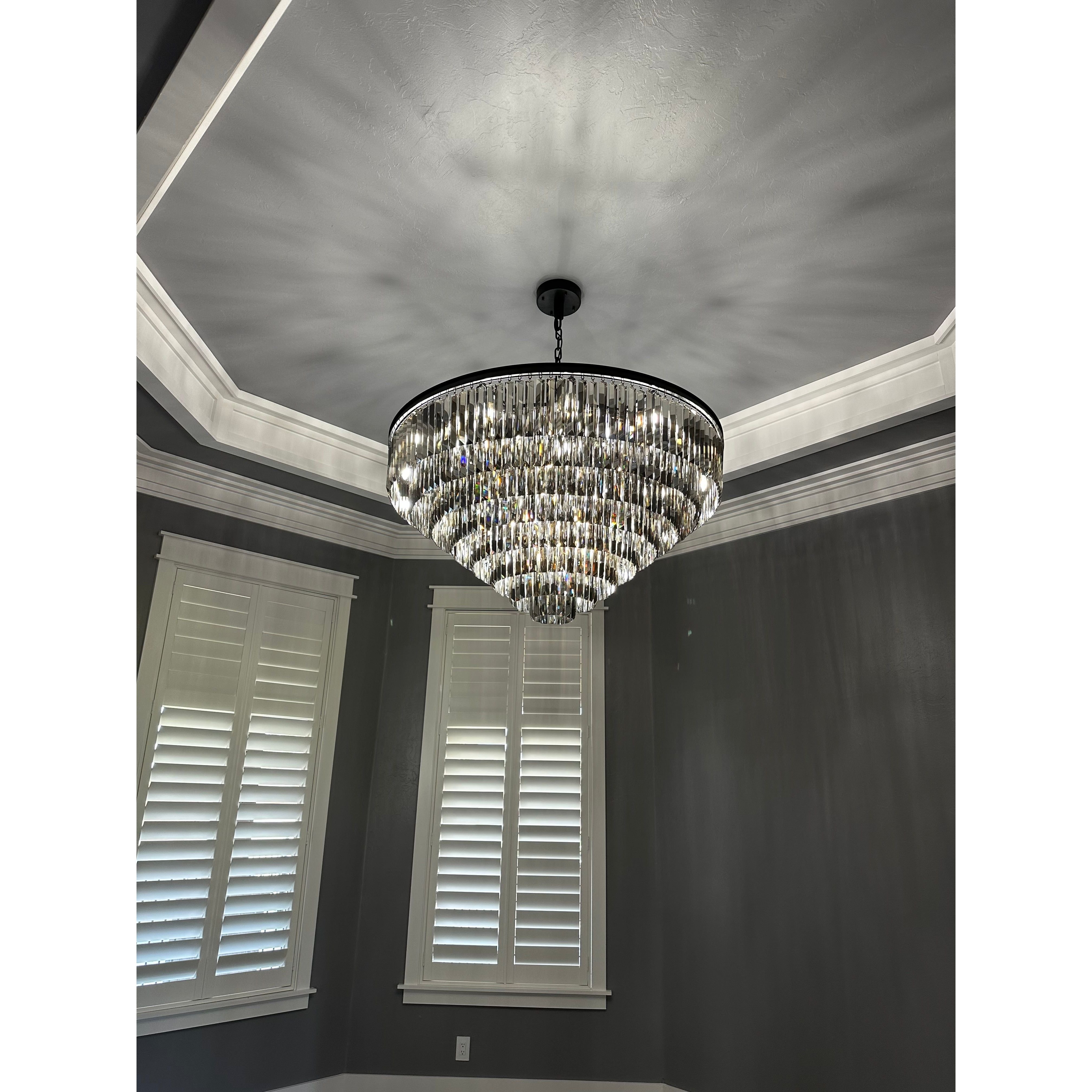 Odeon Crystal Fringe Round Chandelier Collection - Italian Concept