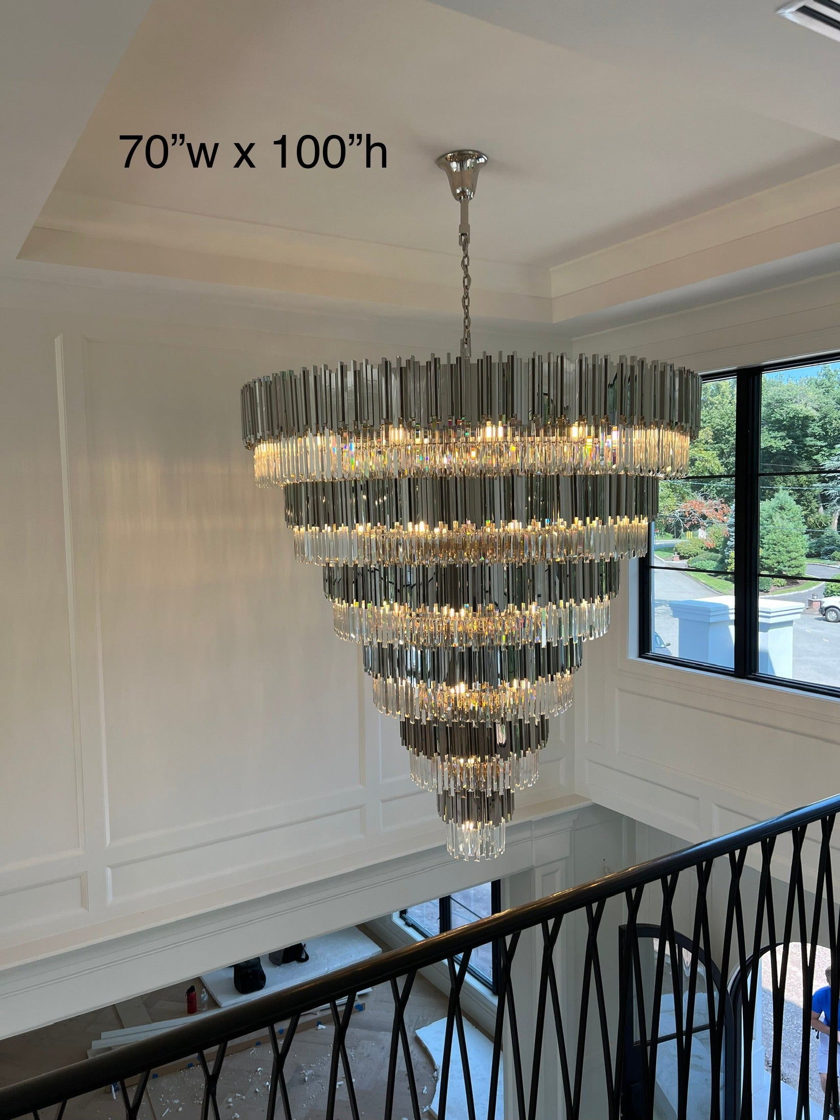Colonnade Tiered Round Crystal Chandelier - Italian Concept