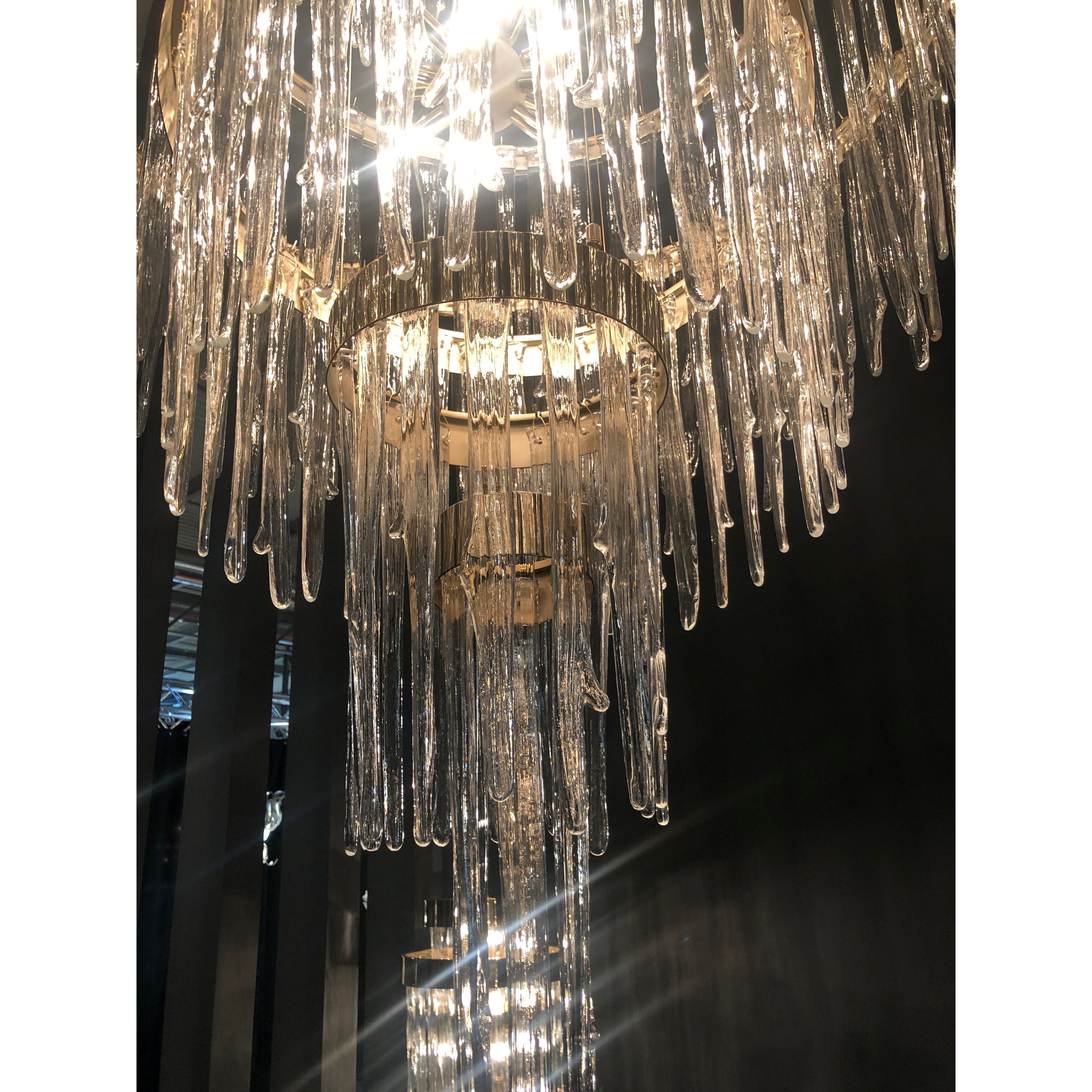 Laval Round Waterfall Tubular Foyer Chandelier - Italian Concept