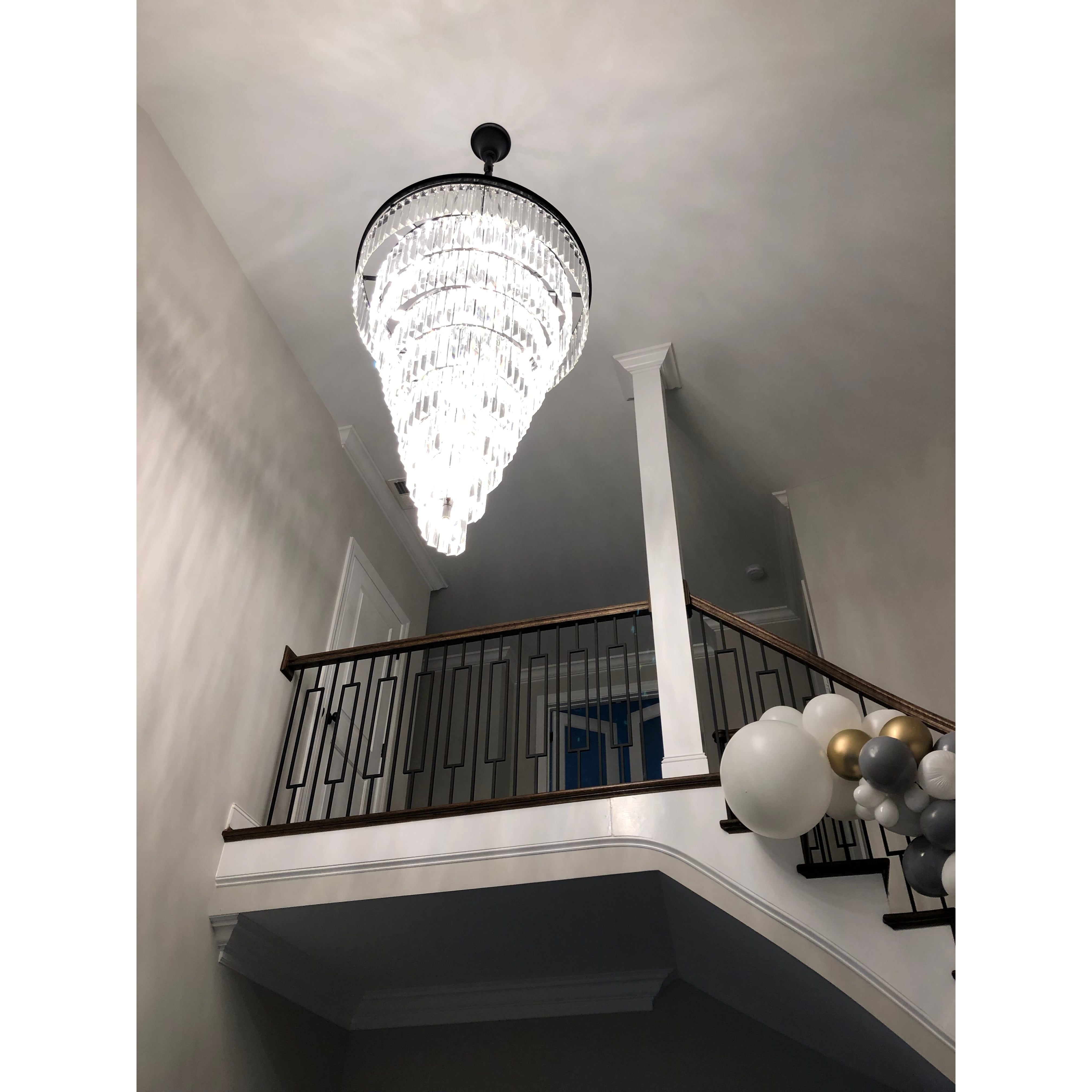 Veccini Odeon Spiral Tiered/ Layered Crystal Fringe Chandelier - Italian Concept