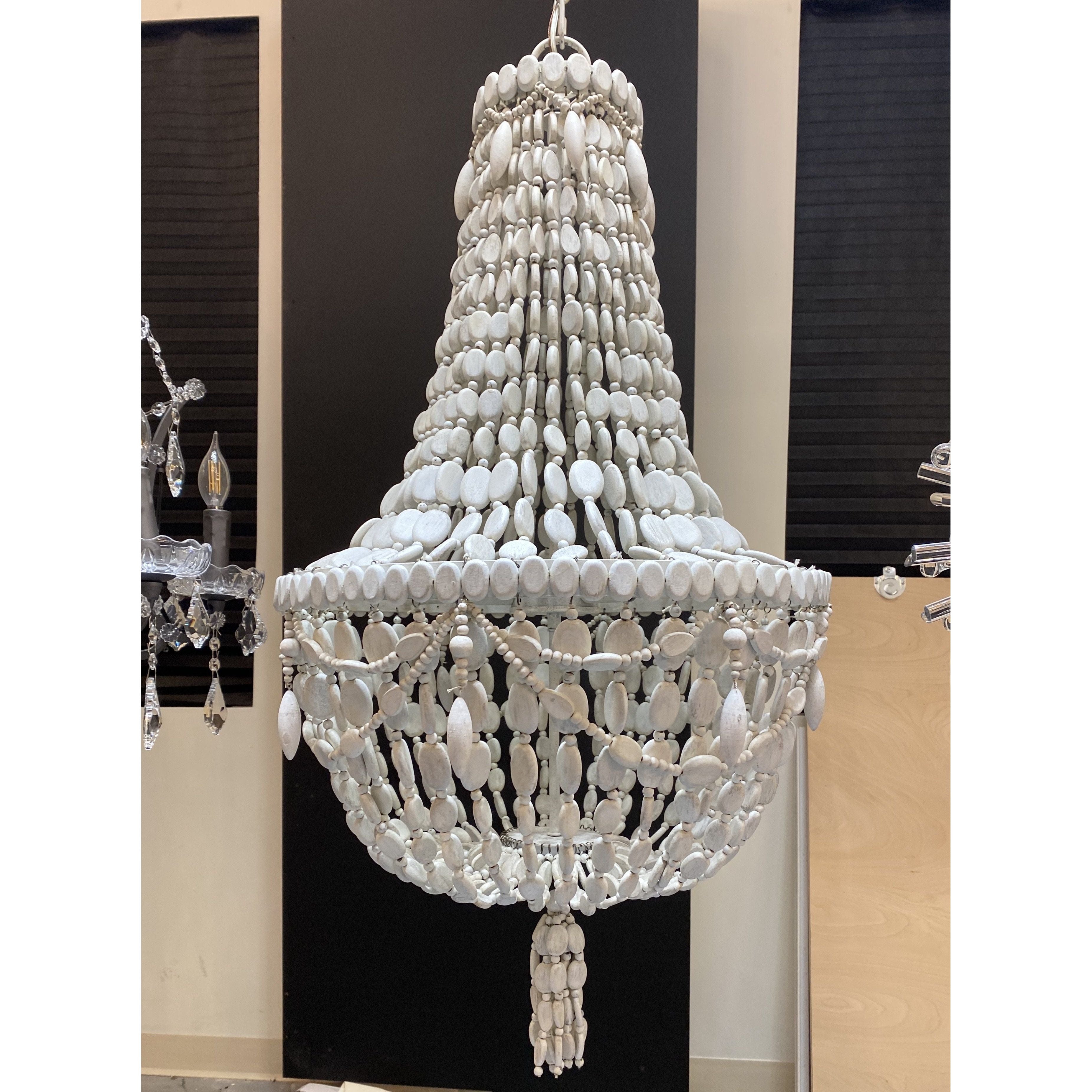 Francine Empire Wood Bead Chandelier - Italian Concept