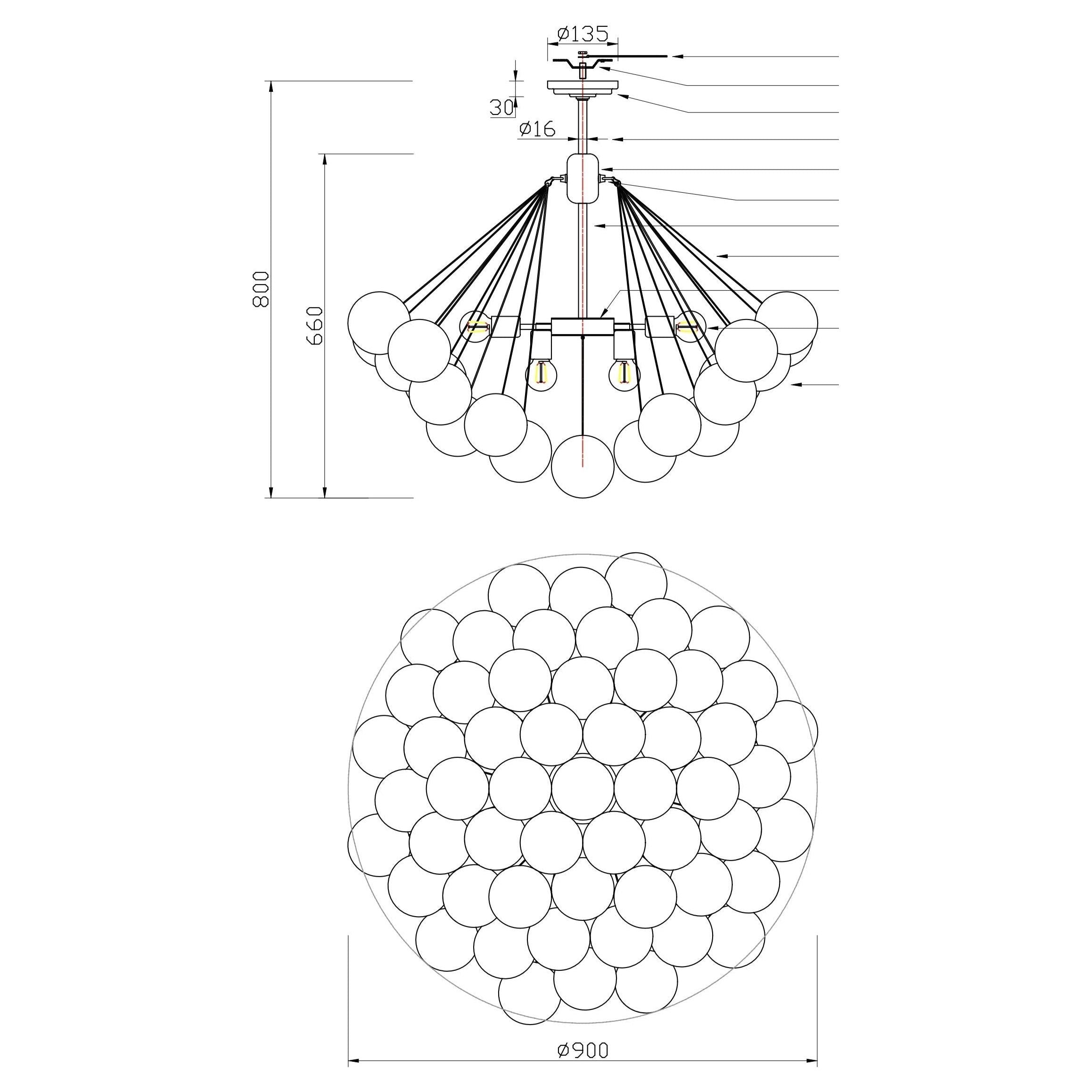 Blanket Glass Globe Pendant Chandelier - Italian Concept - 