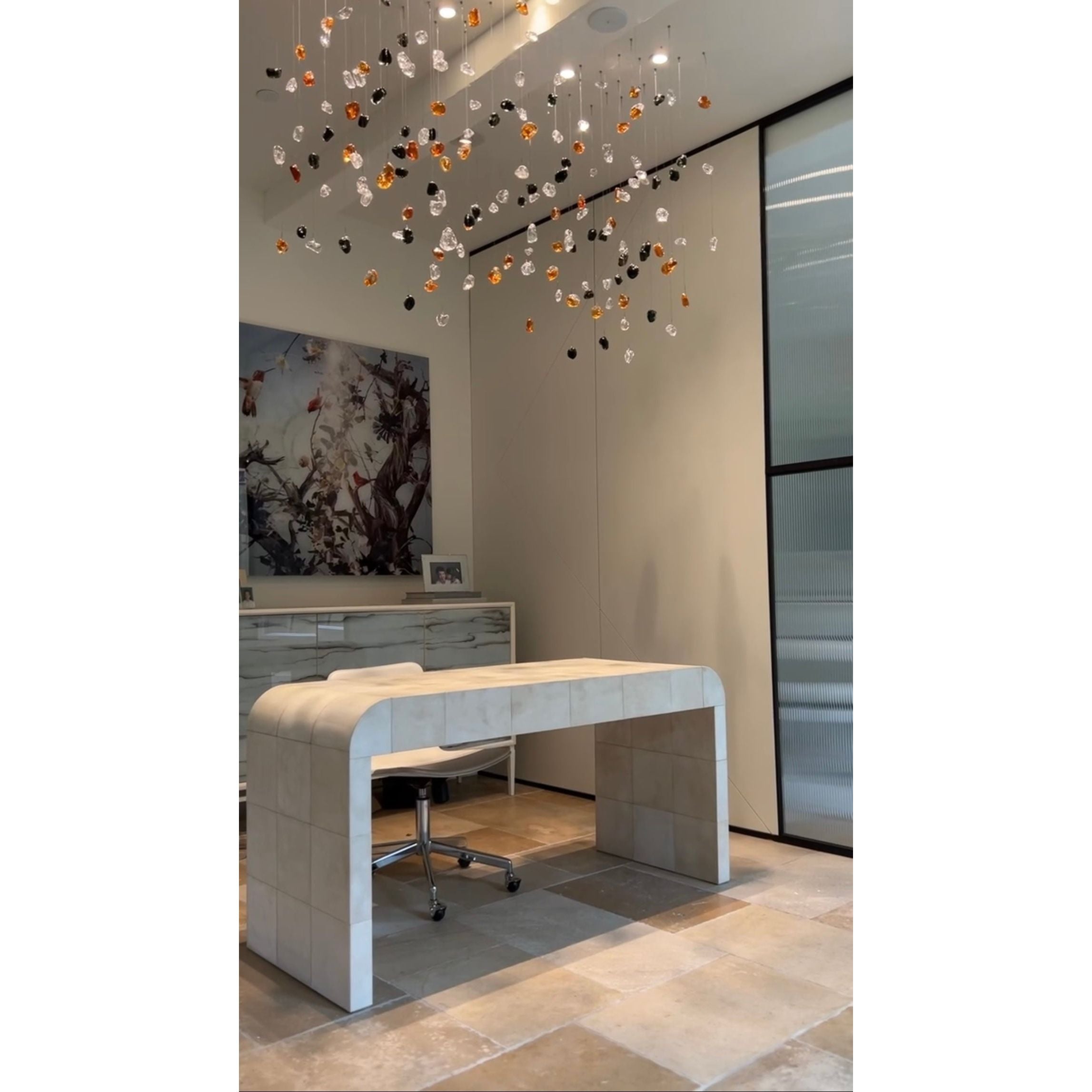 Rainfall Glass Gem Stone Chandelier - Italian Concept