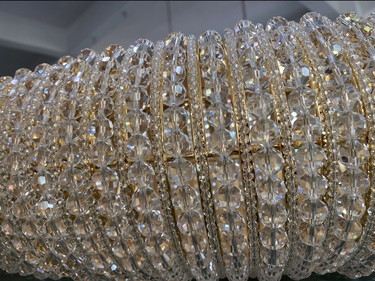 Empire Round Crystal Ring Beaded Chandelier - Italian Concept