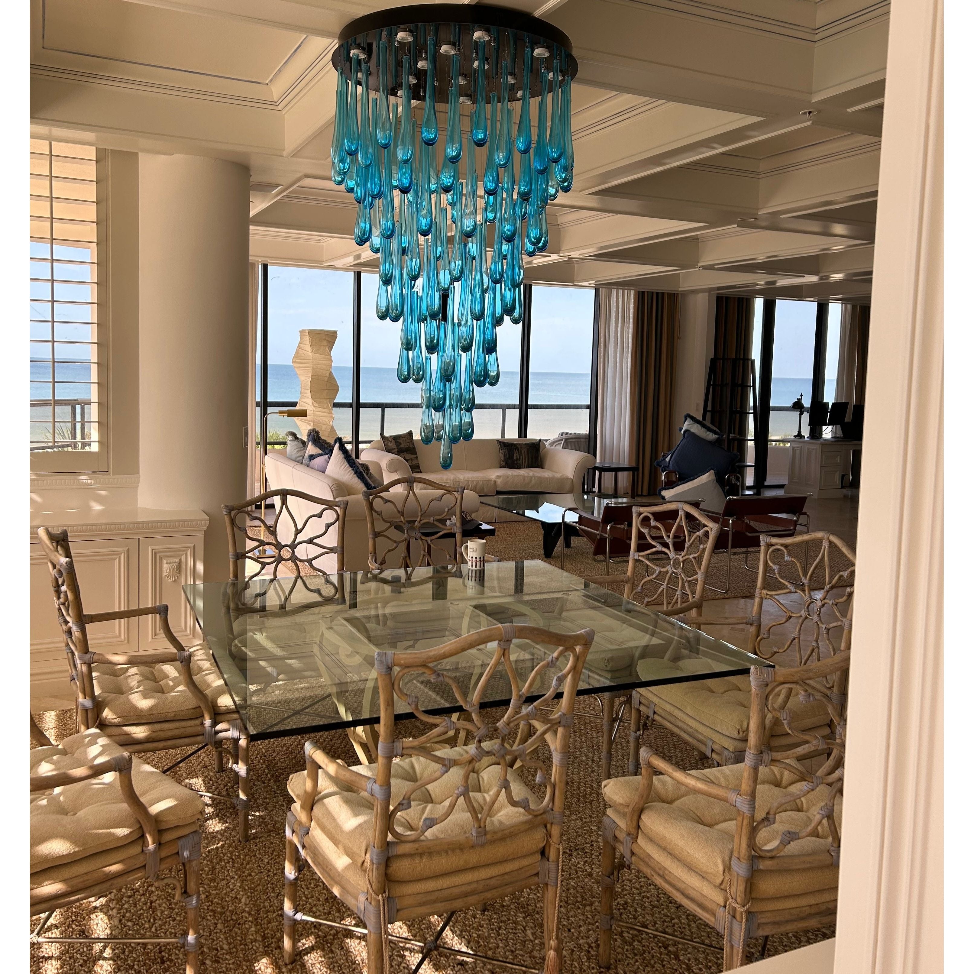 Blue Rainfall Murano Glass Chandelier - Italian Concept