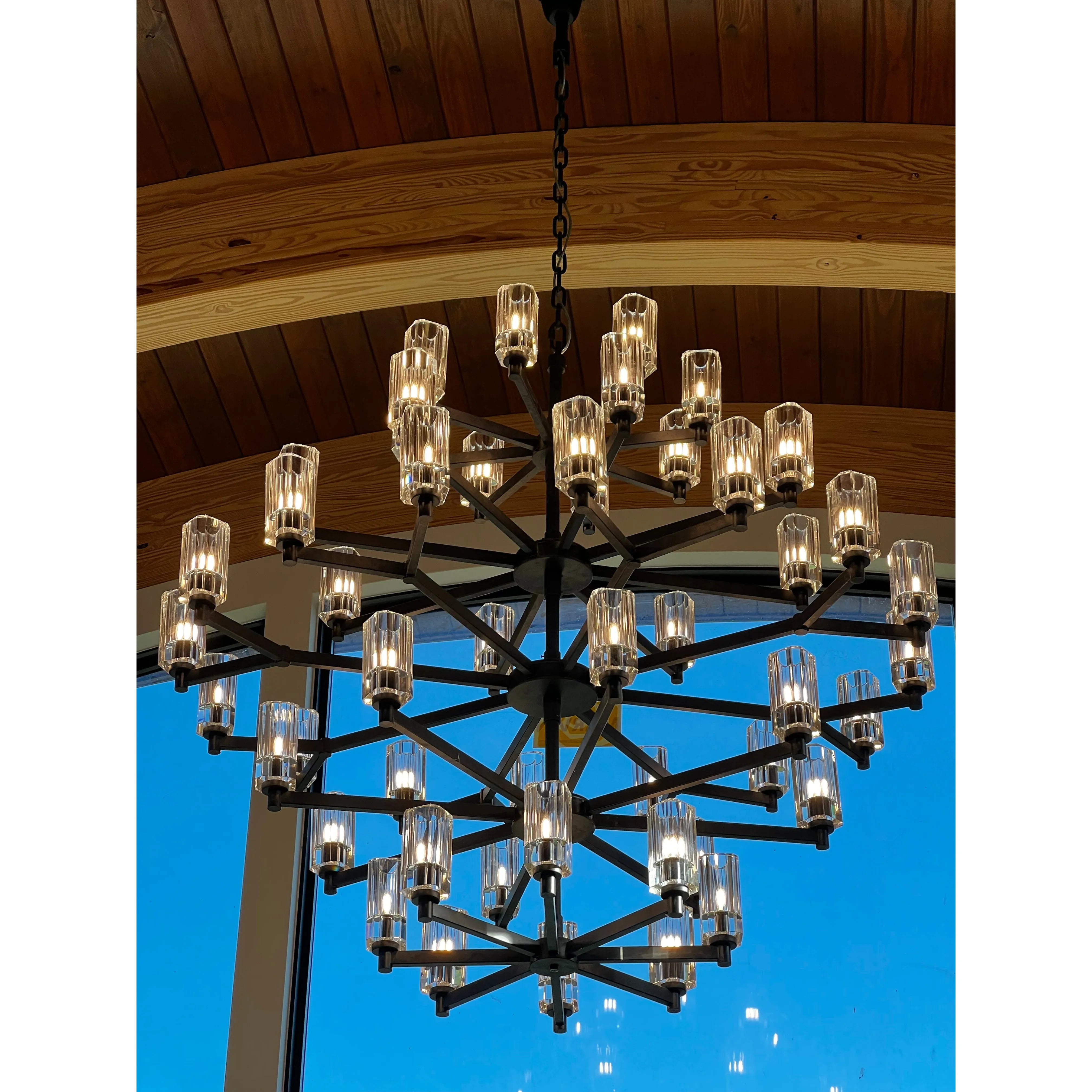 Kleidoscope Tiered/ Layered Large Crystal Fringe Chandelier - Italian Concept