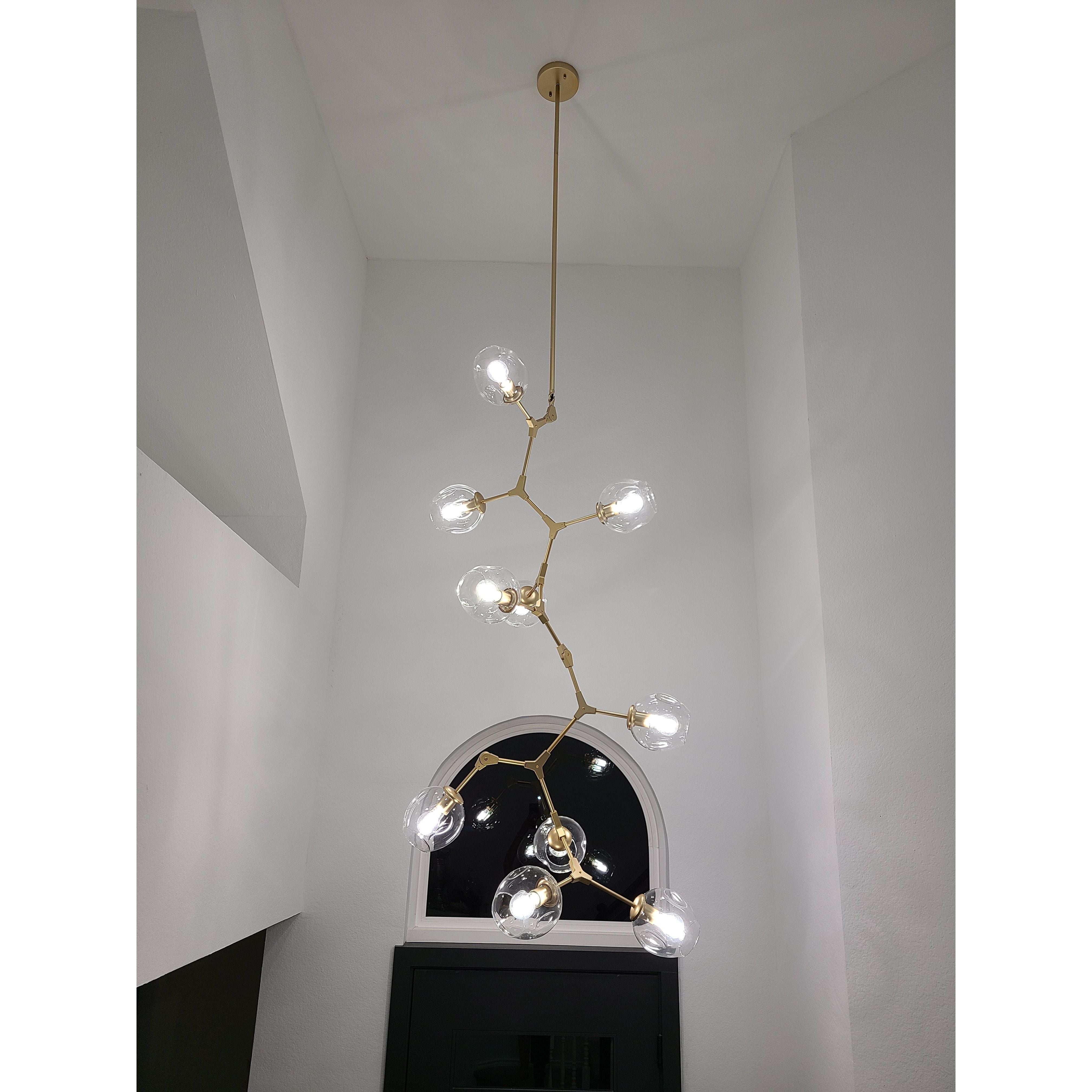 Metal Releaf Vertical Globe Branching Bubble Chandelier - Italian Concept