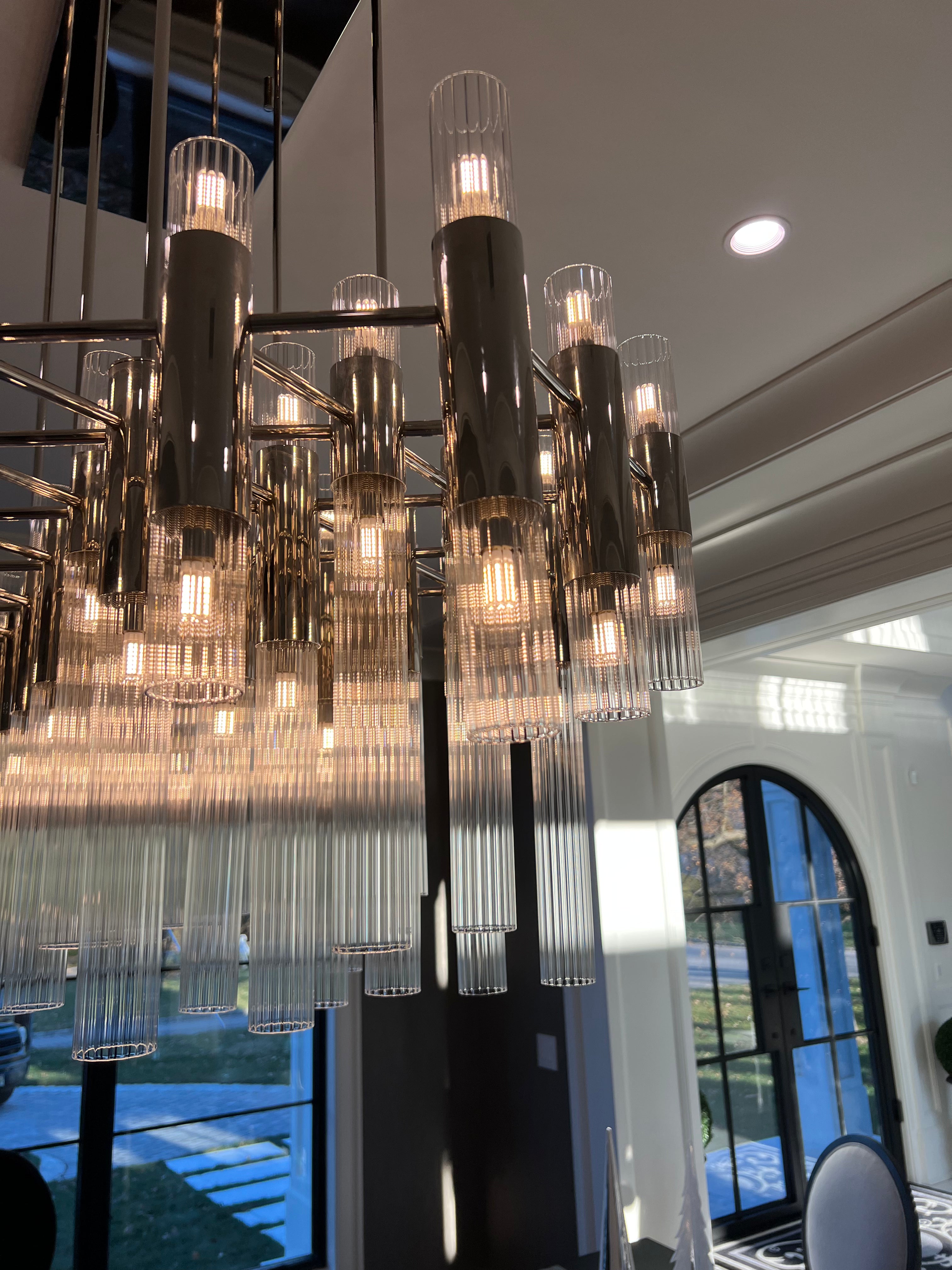 Eminence Tubular Glass Rectangular Chandelier - Italian Concept